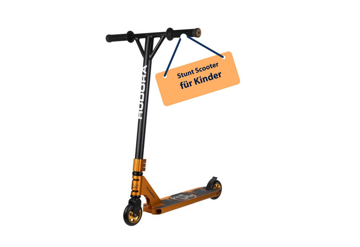 Hudora Cityroller Stunt Scooter XR-25.1, Trickroller, Tretroller, extrem robuster Kickscooter für Freestyler