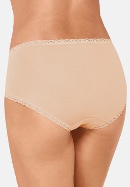 sloggi Midislip 6er Pack 24/7 Cotton Lace (Spar-Set, 6-St) Midi Slip - Baumwolle - Wärmend - Perfekter Sitz, Mit feinen Details