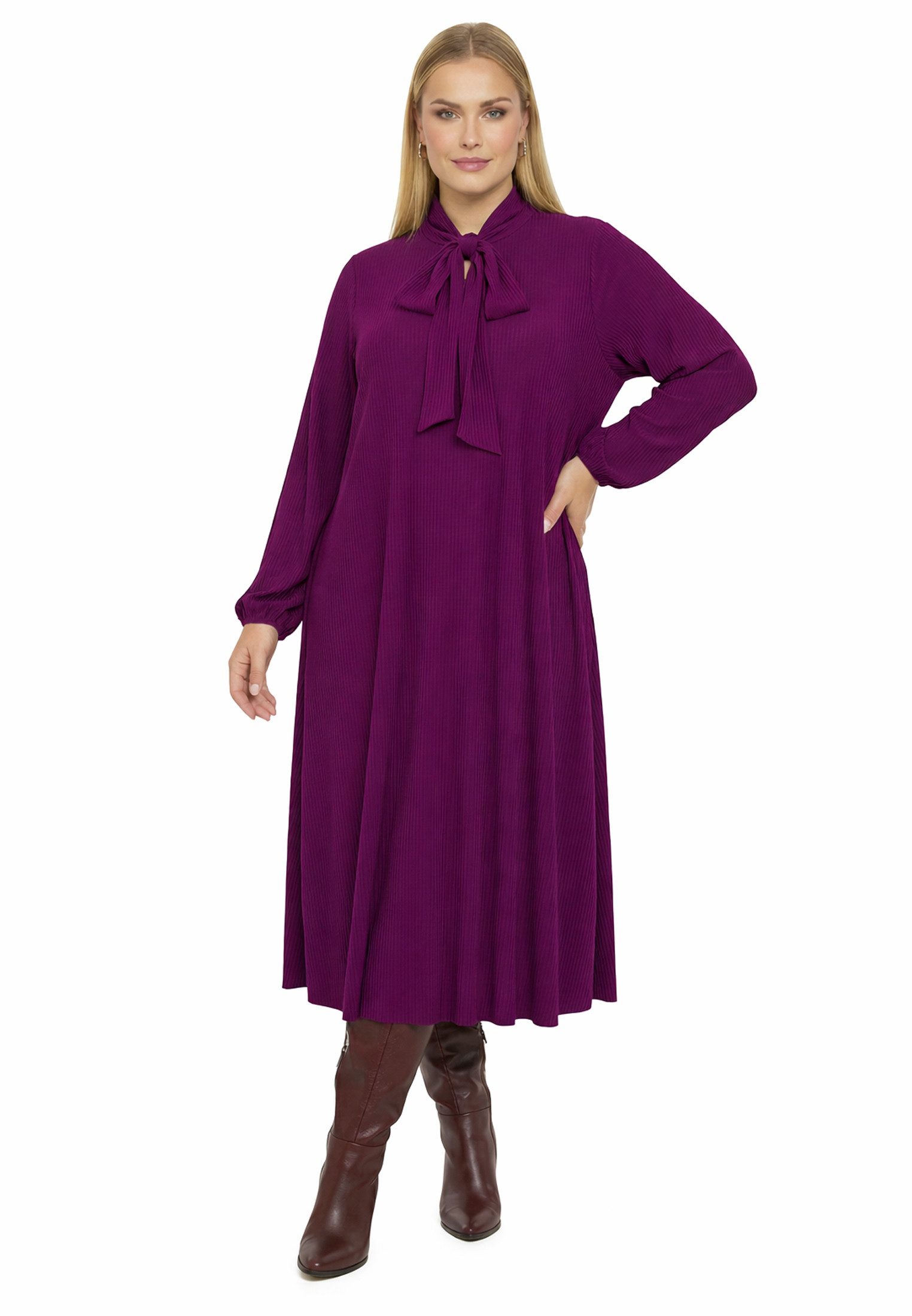 YOEK A-Linien-Kleid Damen Kleid mit Langarm mit langen Ärmeln