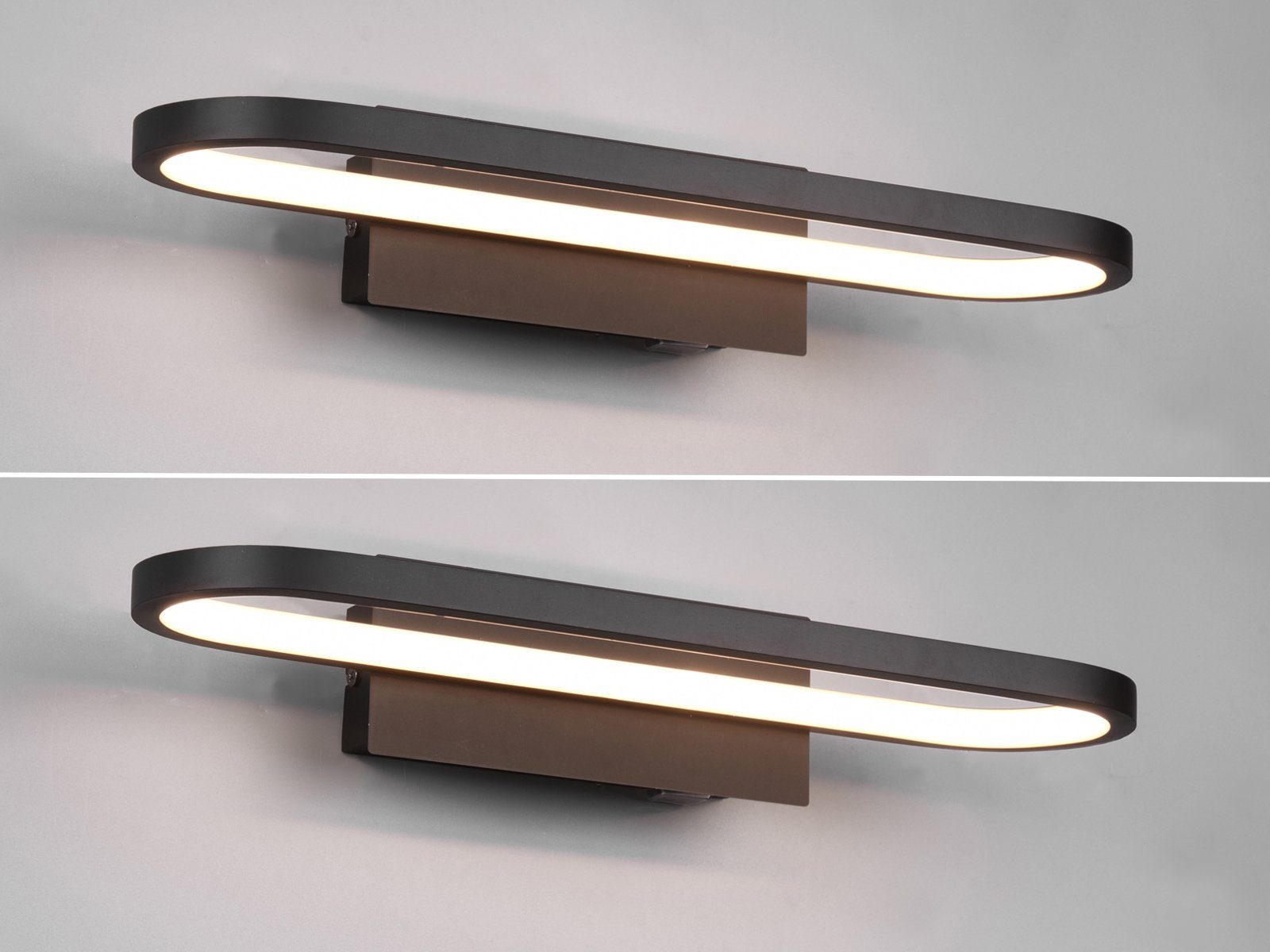 TRIO Leuchten Spiegelleuchte, LED fest integriert, Warmweiß, 2er Set Wand-lampe mit Schalter Badlampen Schminktlicht, Breite 40cm