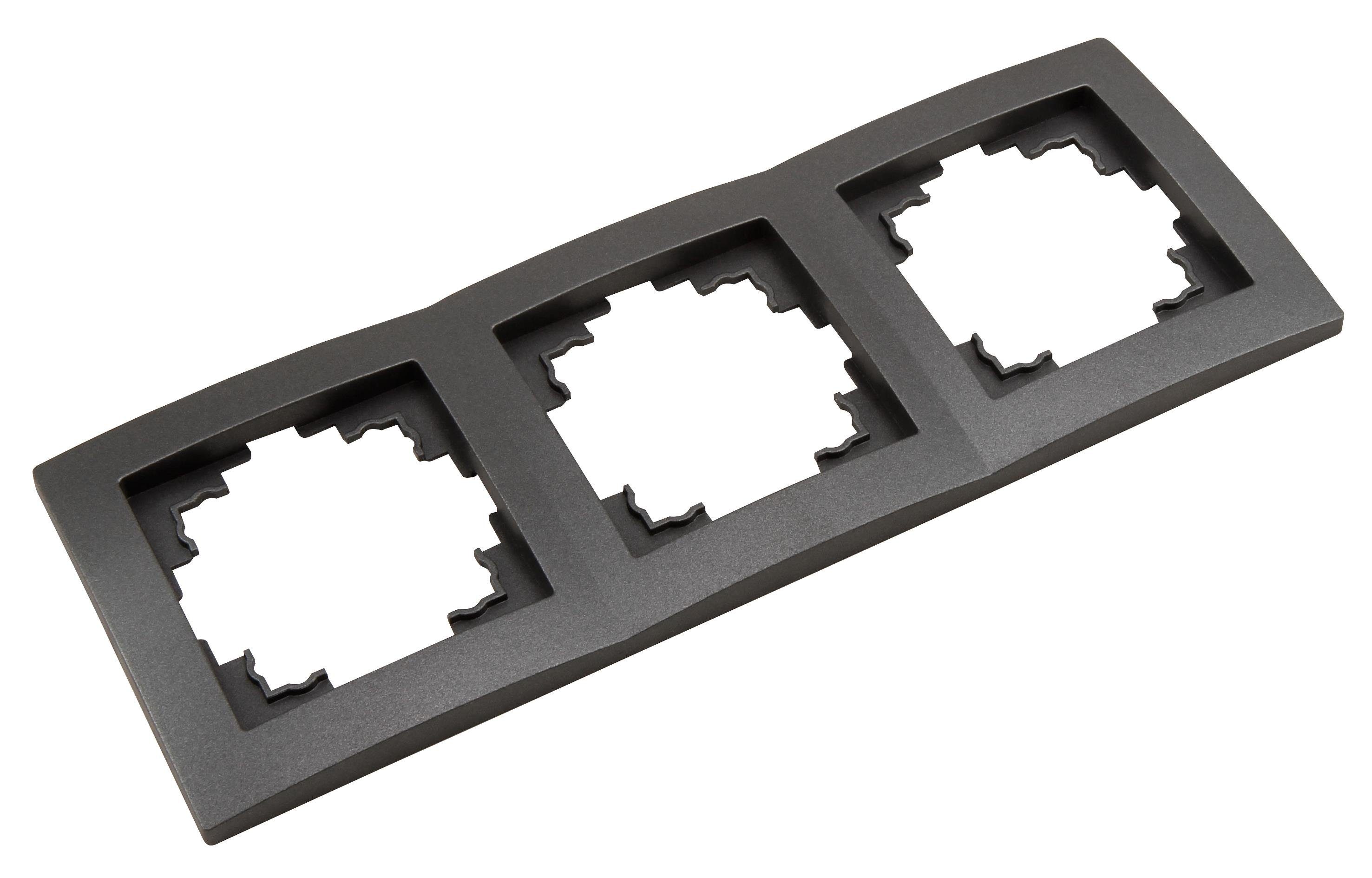 Steckdose Rahmen McPower Flair, 3-fach, anthrazit