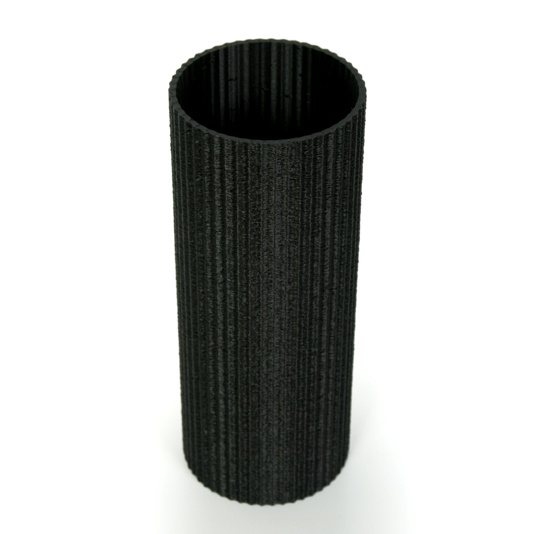 Dekorative Blumenvase aus nachwachsenden Bio-Kunststoff, Designer Dekovase Rohstoffen; Kreative Feder aus wasserdicht bruchsicher – Black & Vase