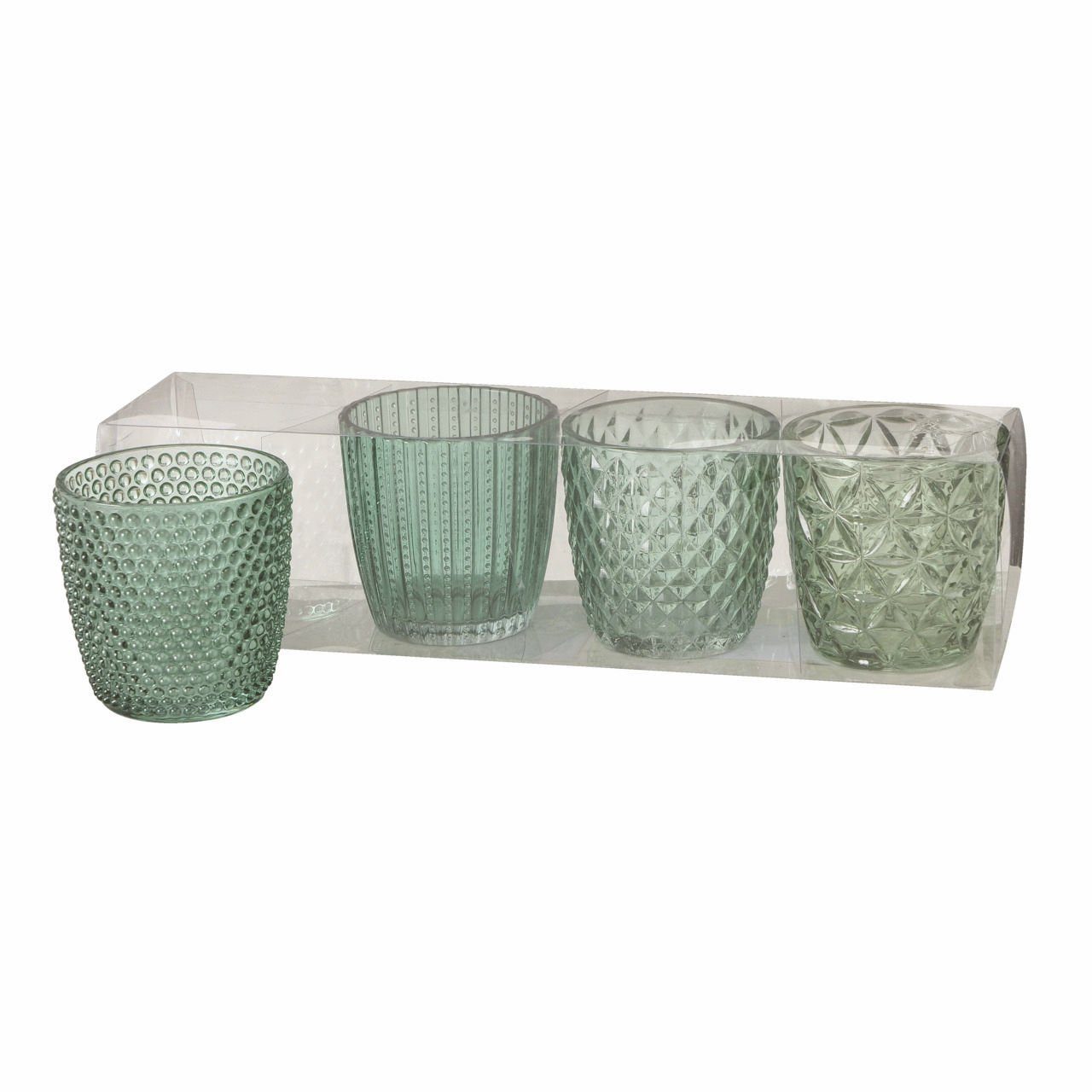 Spetebo Windlicht Glas Teelichthalter 4er transparent günstig online kaufen