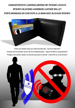 Lindberg&Sons Geldbörse Portemonnaie handgemacht Leder RFID Schutz