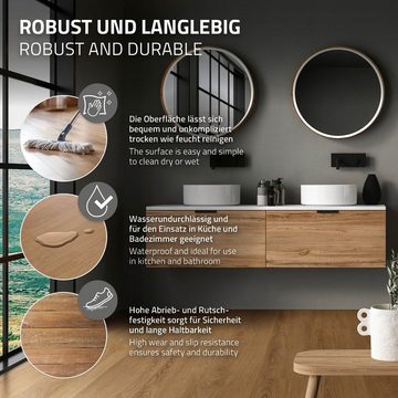 ML-DESIGN Vinylboden PVC Click Vinyl-Dielen Einfache Verlegung wasserfest, Bodenbelag 122x18x0,42cm 6,16m²/28 Dielen Braun rutschfest