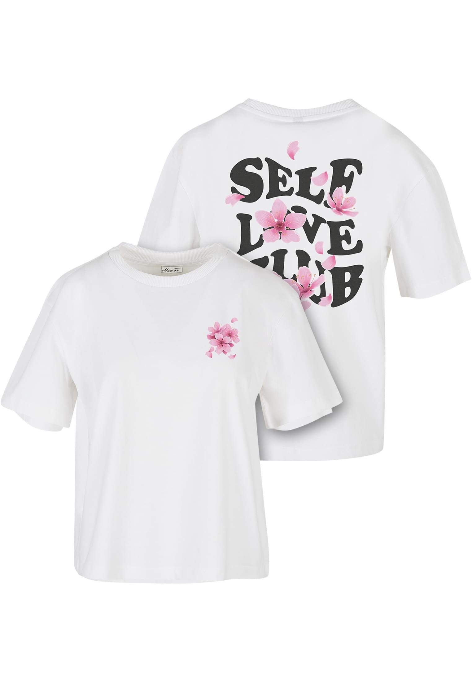 Stylisches T-Shirt Love Baumwollmischung (1-tlg), Kurzarmshirt Damen Club Tee Self aus MisterTee angenehmer