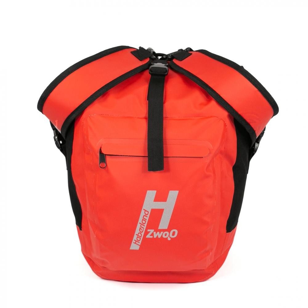 Haberland Fahrradrucksack Haberland Bike-Rucksack H2O schwarz/rot - wasserdichte Gepäckträgertas