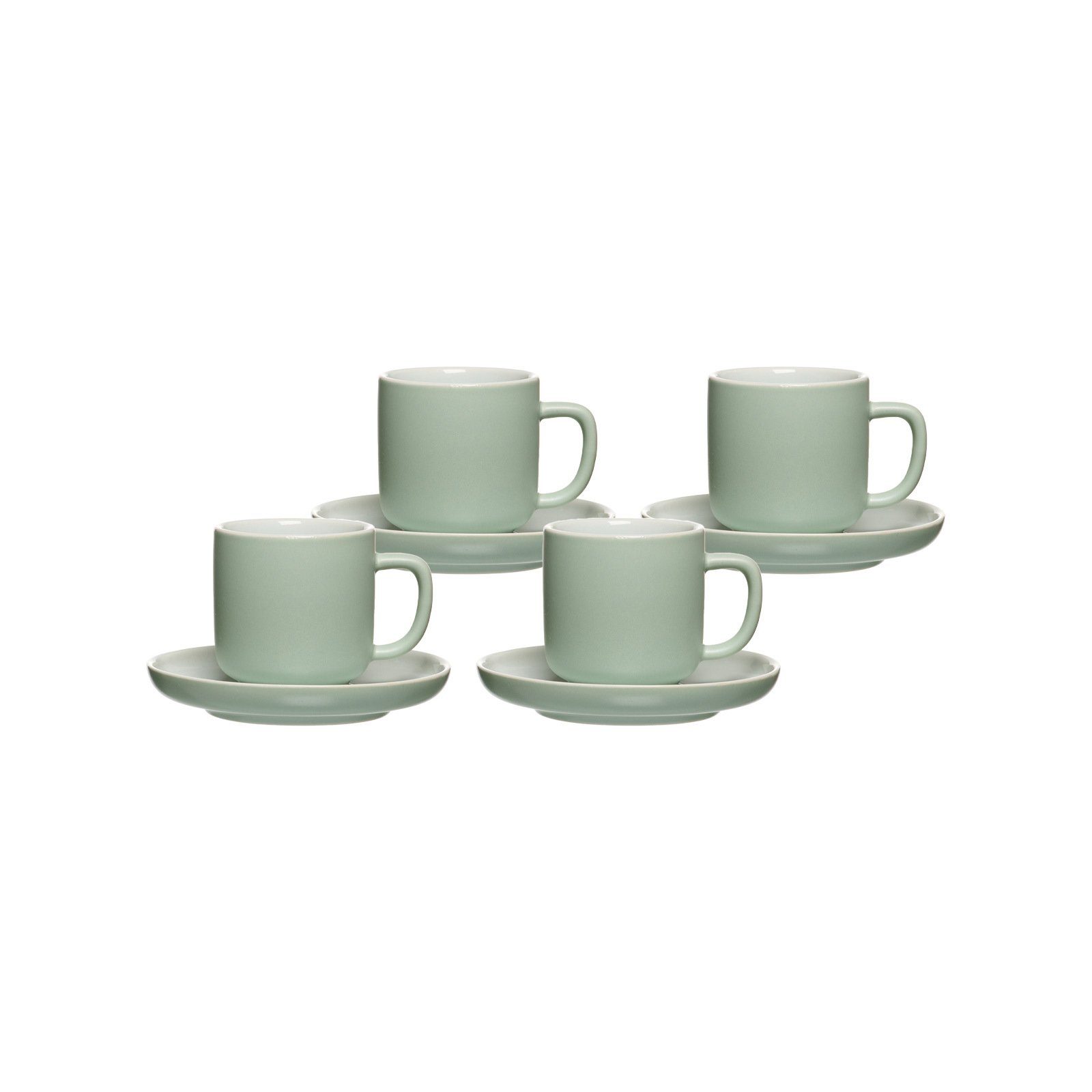 Ritzenhoff & Breker Tasse Jasper Espressotassen mit Untertassen 100 ml, 8-tlg., Keramik
