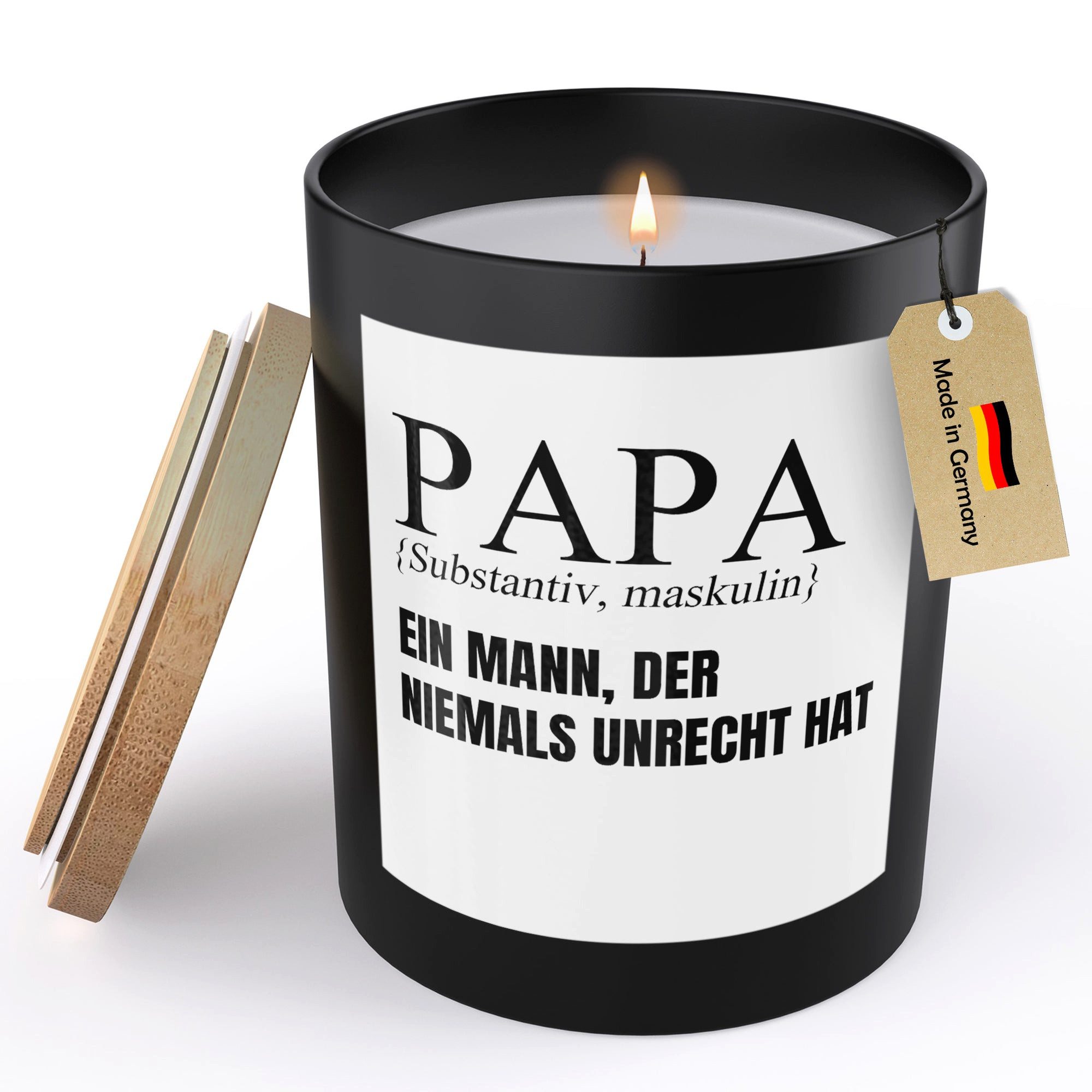 22Feels Duftkerze Deko Papa Geschenk Vater Vatertag Geburtstag Weihnachten Männer Spruch, MADE IN GERMANY, Europäisches Sojawachs, Handgegossen