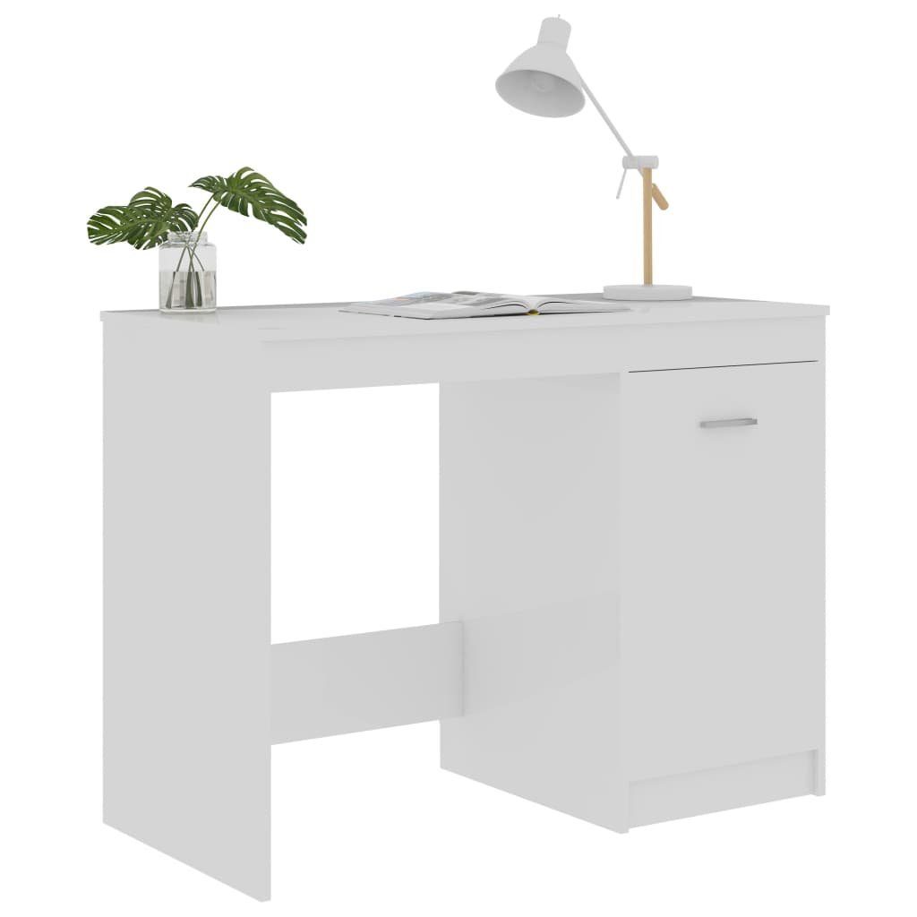 furnicato Schreibtisch cm 100x50x76 Hochglanz-Weiß Holzwerkstoff