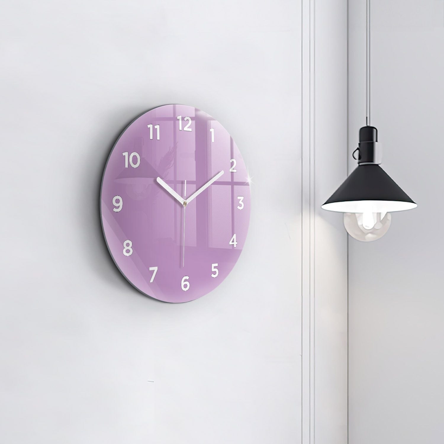 Tulup Wanduhr Wanduhr Glasrunde Uhr Moderne Glaswanduhr 30cm Uhr aus Gehärtetem Glas
