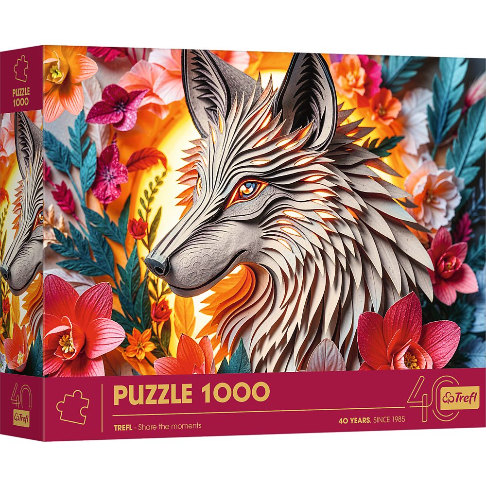Trefl Puzzle Trefl, 40 Jahre Trefl Jubiläum, Wolf, 1000 Teile Puzzle, 1000 Puzzleteile