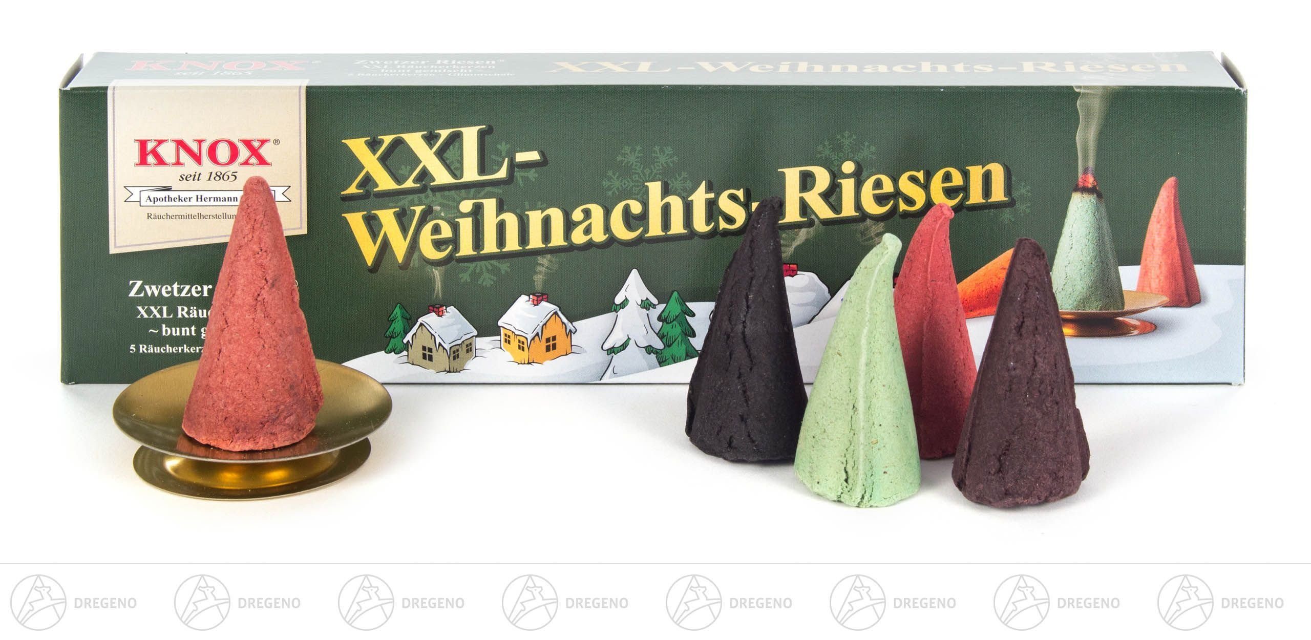 Dregeno Erzgebirge Фігурка курець Zubehör KNOX Räucherkerzen XXL-Weihnachtsriesen (5), inkl.