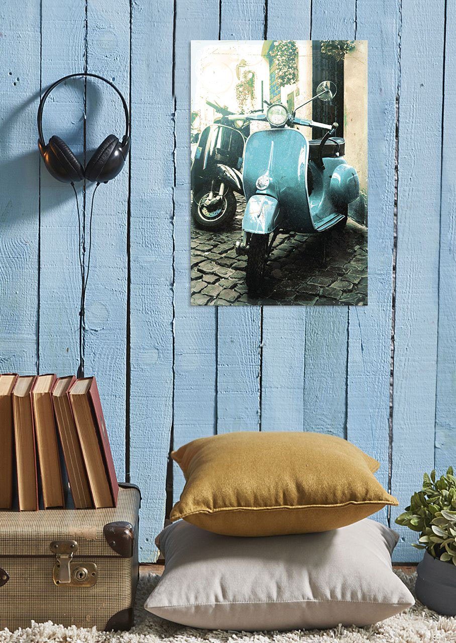queence Metallbild Vespa, Motorräder & Roller (1 St), Retro, Blechschild, Stahlschild, Italien
