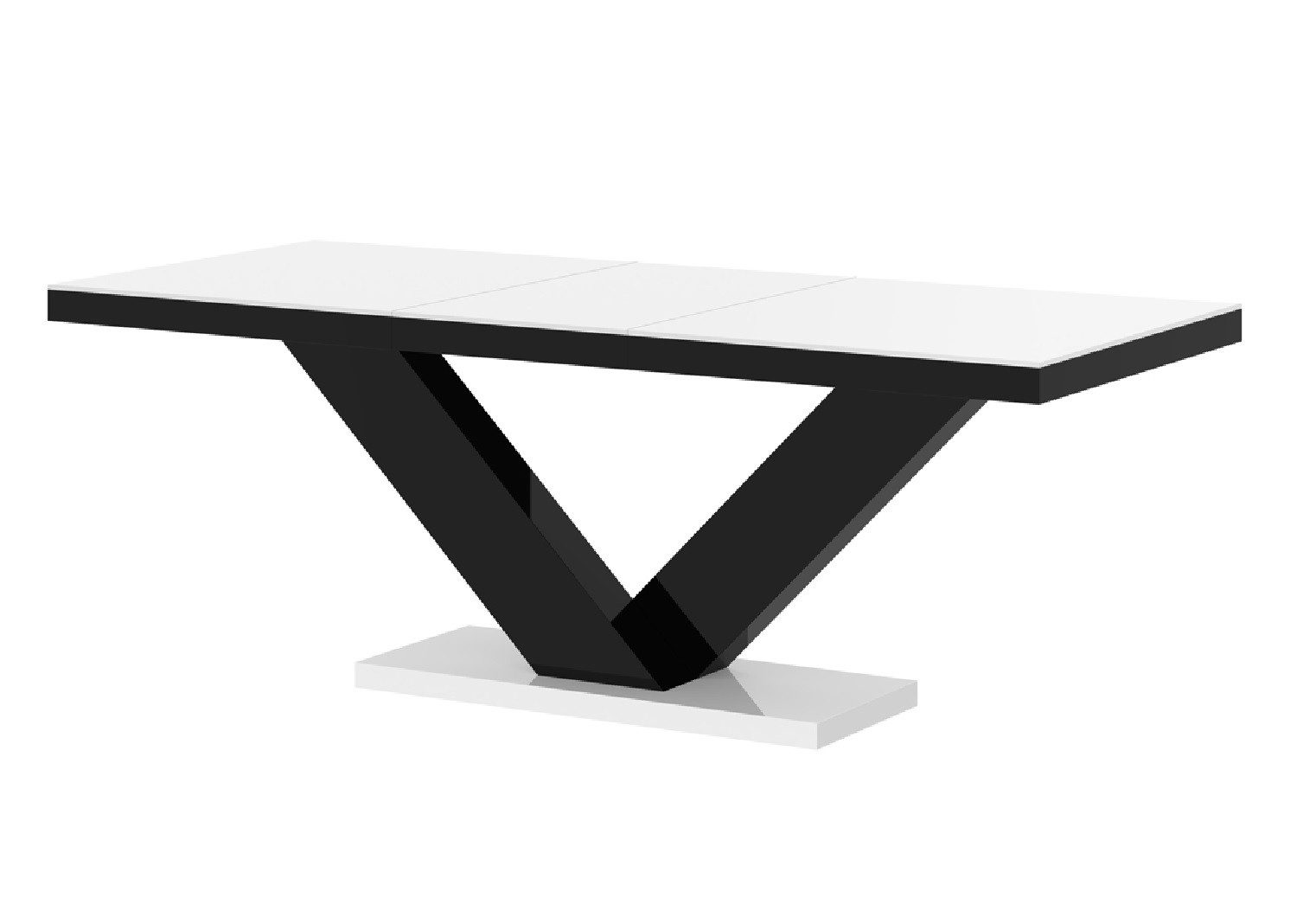 designimpex Esstisch Design Tisch HE-999 Weiß / Schwarz Hochglanz ausziehbar 160 bis 256 cm