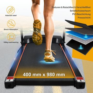 EXTSUD Laufband Indoor-Laufausrüstung, faltbares Laufband, Kinomap APP und Bluetooth-Konnektivität und LED-Anzeige, schwarz