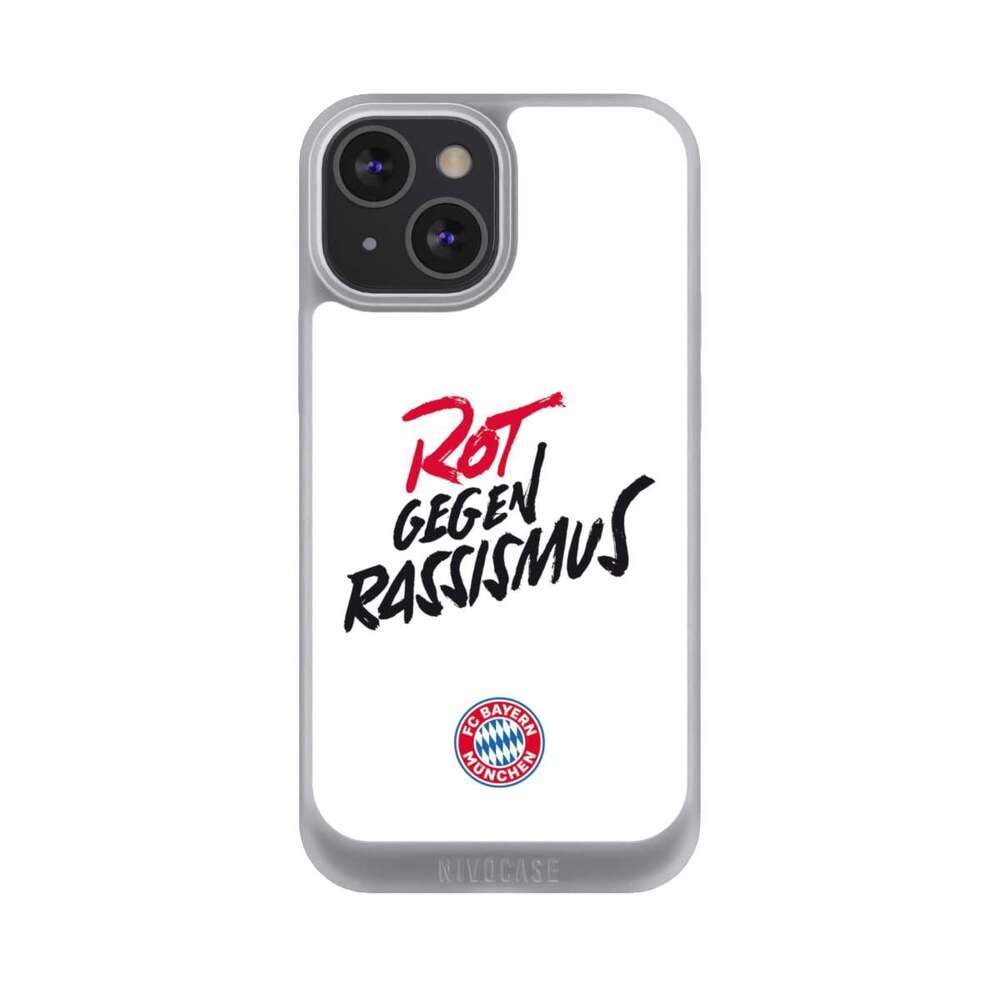 NIVOCASE Handyhülle FC Bayern München FCB Rot gegen Rassismus FCB Rot gegen Rassismus, Apple iPhone 13 Mini Handyhülle Hülle NIVOpure Case Frozen