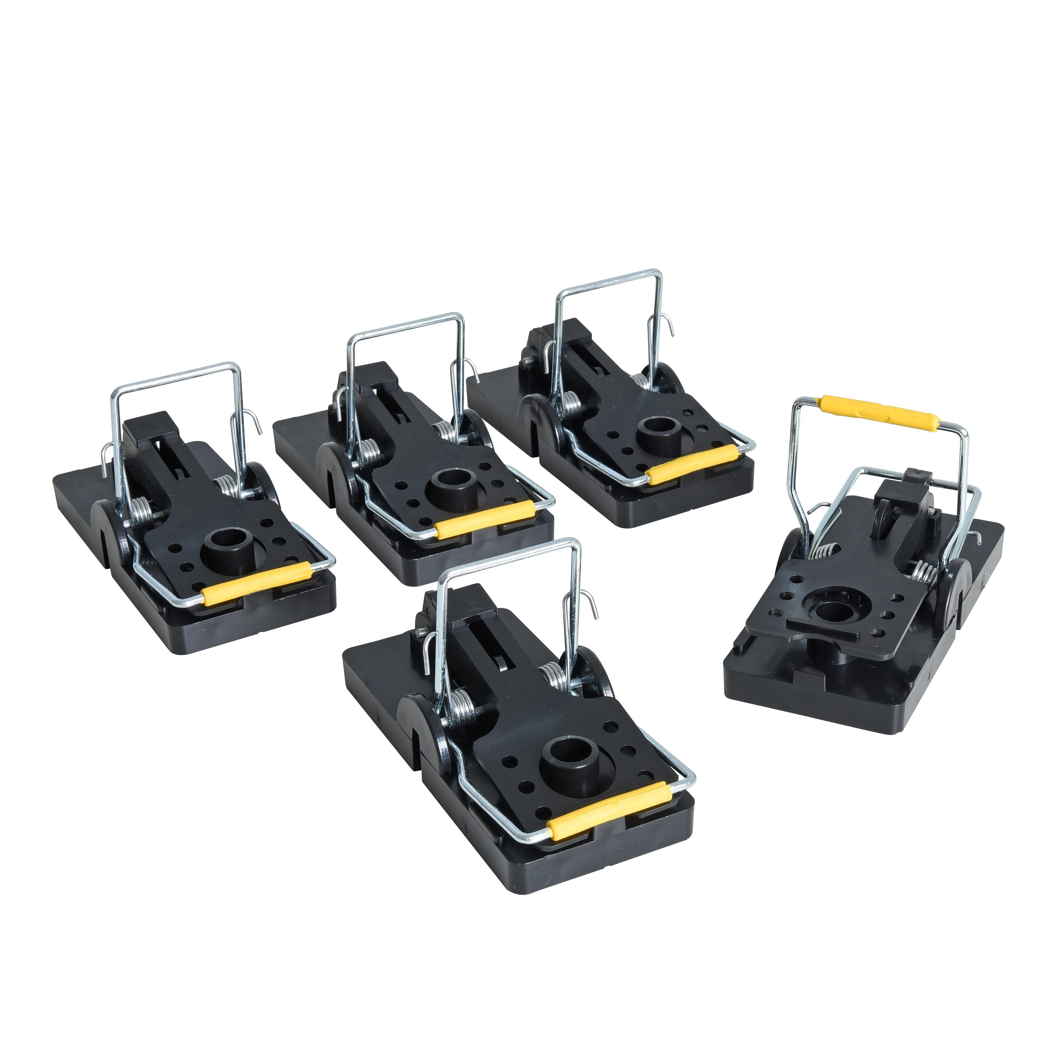 ESTEXO Schlagfalle Rattenfalle Mäusefalle 5er Set Kunststoff Nagetier Falle Köderfalle