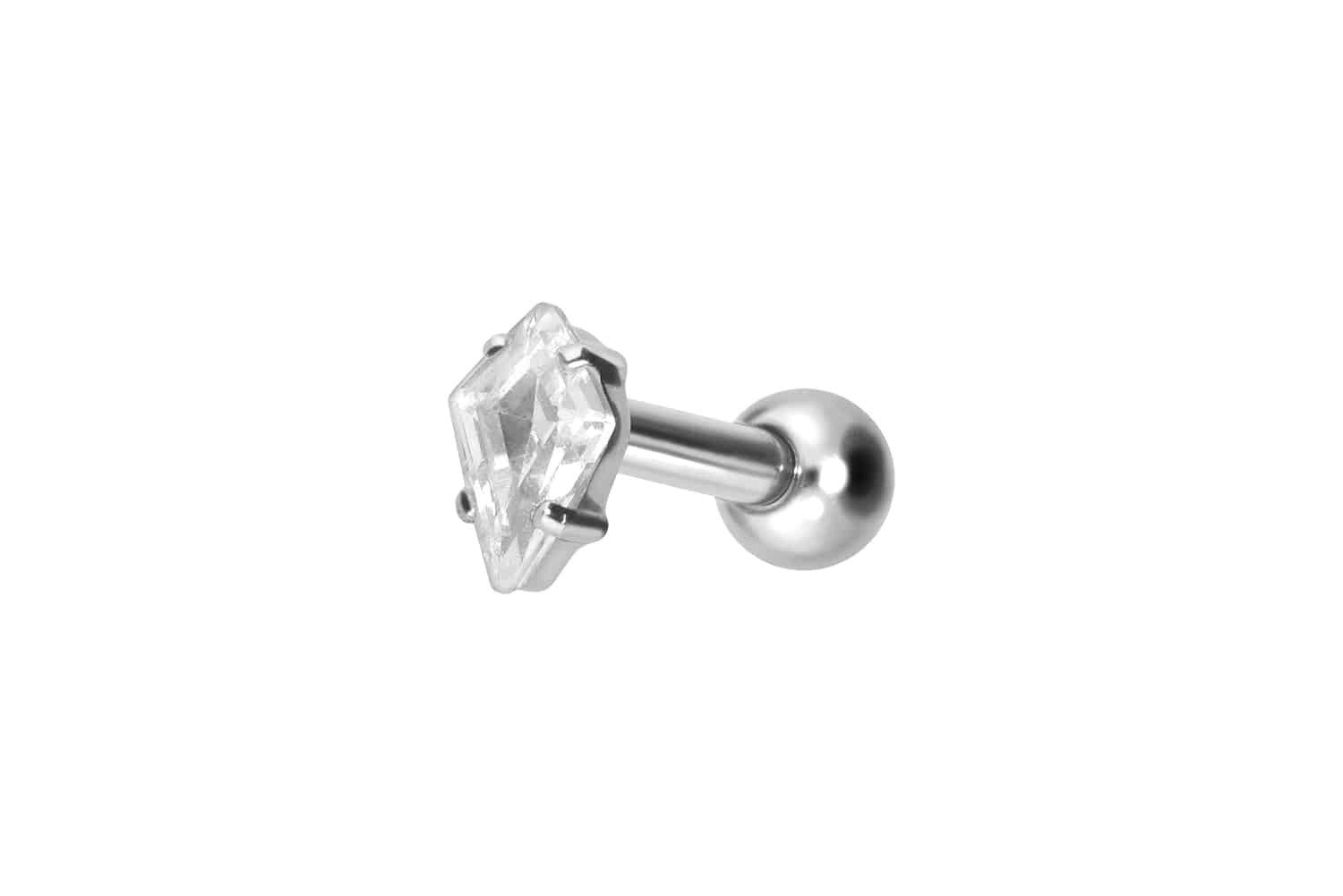 Piercing-Set Titan Ohrpiercing mit Innengewinde KRISTALLRAUTE