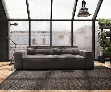 DELIFE Big-Sofa Sirpio, L Mikrofaser Khakibraun 260x110 cm