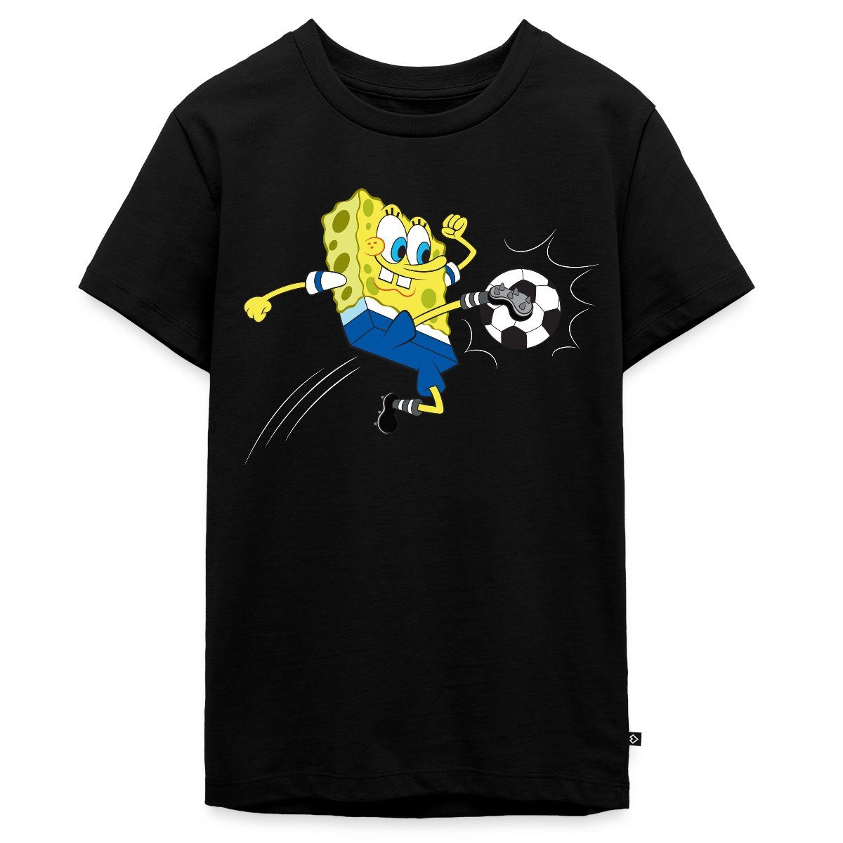 T-Shirt Spongebob Schwammkopf Kickt Einen Fußball Teenager Premium T-Shirt