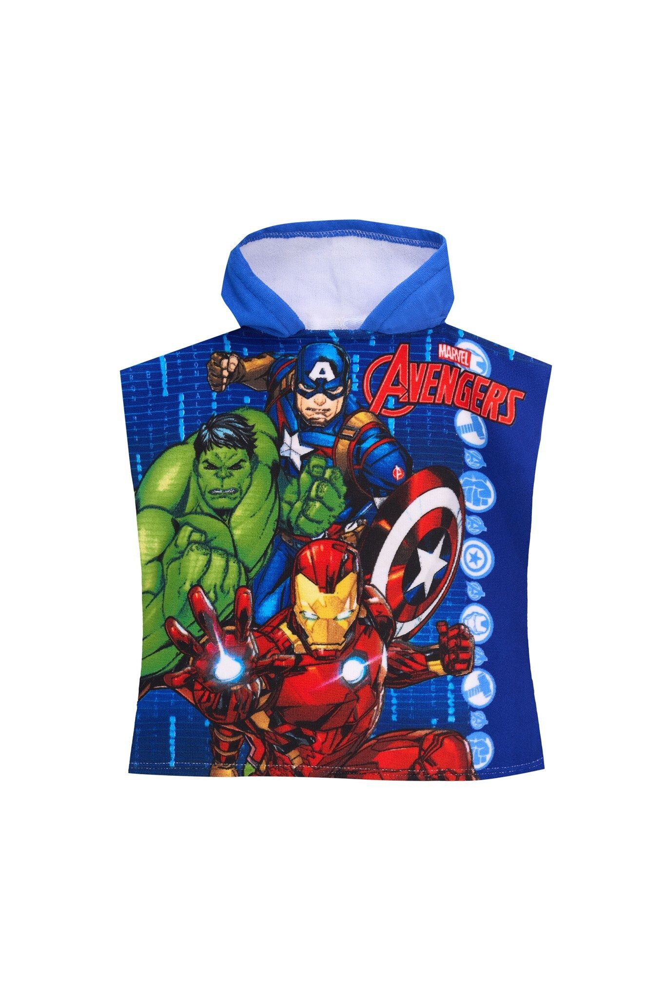 MARVEL Kapuzenhandtuch Avengers Mikrofaser Poncho Strandtuch mit Kaputze Fast Dry 50 x 100 cm