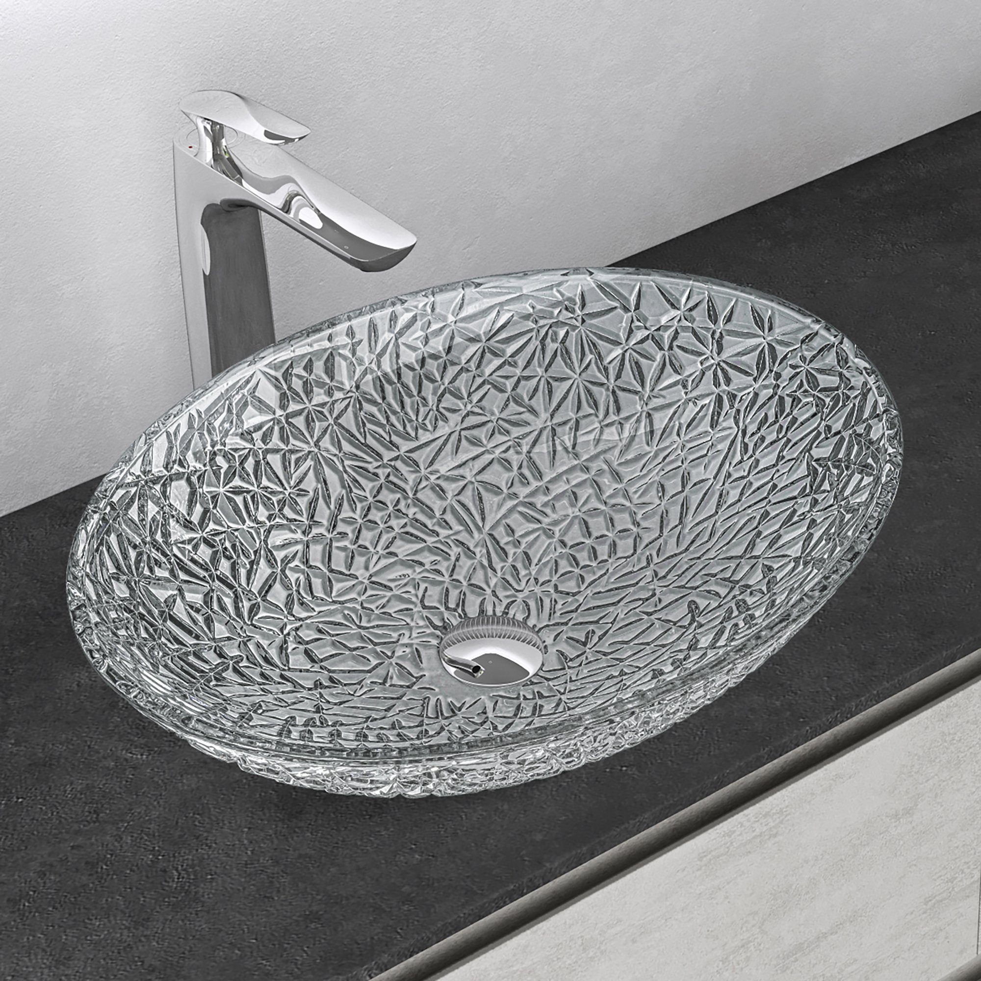 Mai & Mai Aufsatzwaschbecken Glaswaschbecken Glas Waschplatz Handwaschbecken Minerva05