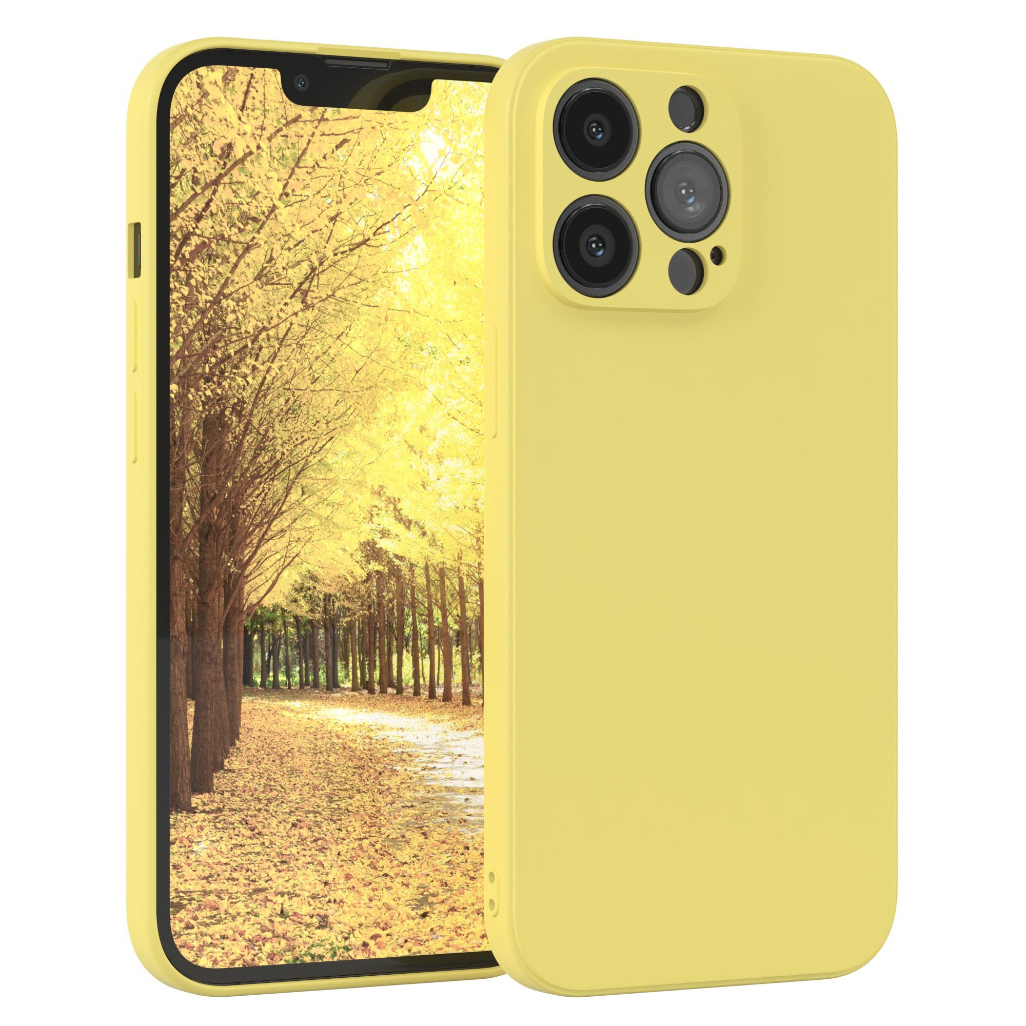 EAZY CASE Handyhülle TPU Hülle für Apple iPhone 13 Pro 6,1 Zoll, Handy Softcase stoßfest Hülle mit Kameraschutz bumper tpuhülle Gelb