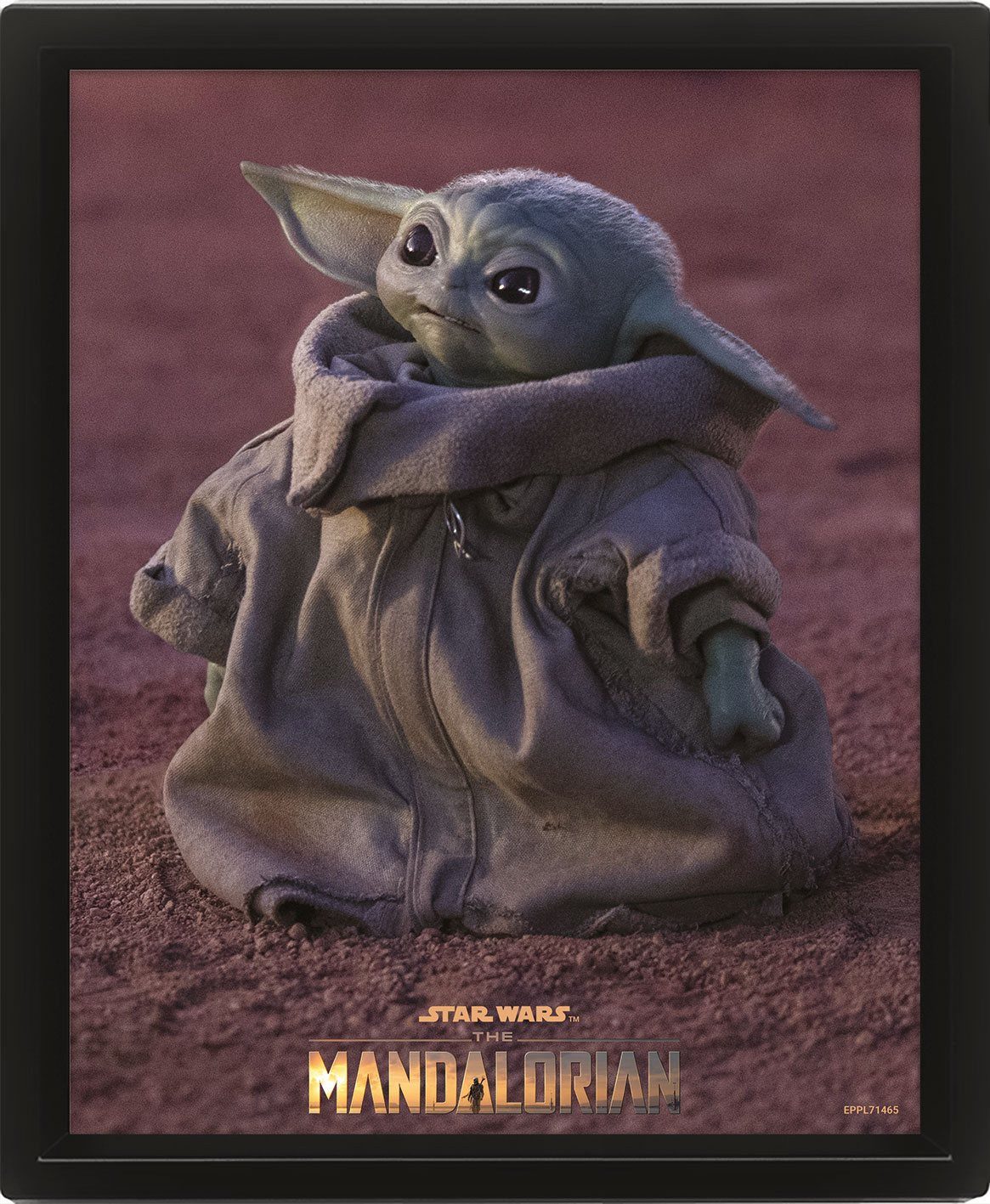 Pyramid International Bilderrahmen Star Wars: The Mandalorian 3D-Effekt im Rahmen Grogu 26 x 20 cm, für 1 Bilder (1 St), hochwertiges 3D-Effekt Poster im Rahmen