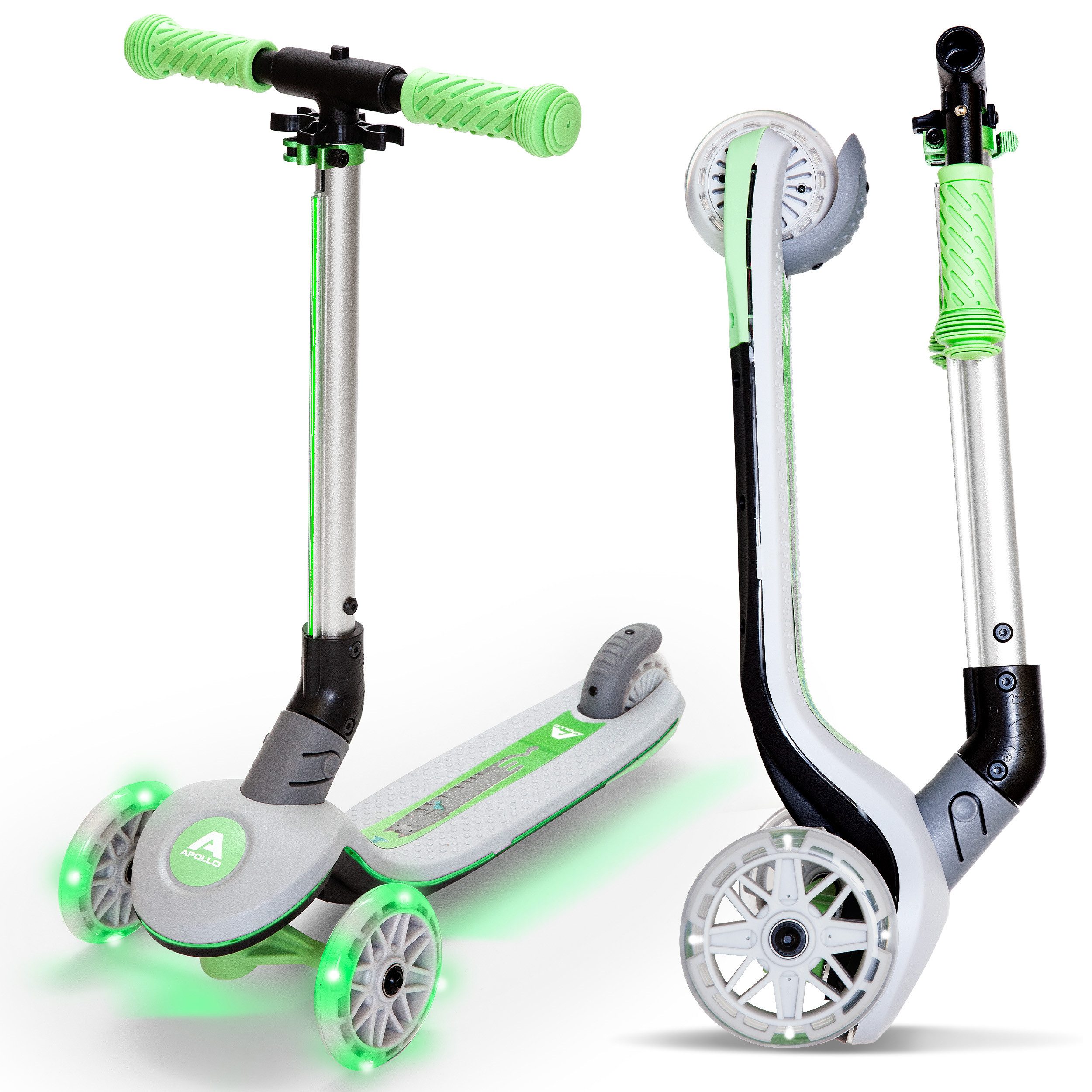 Apollo Dreiradscooter Whizzie LED, Kinderroller, klappbarer Dreirad Scooter, höhenverstellbar, ab 3 Jahre