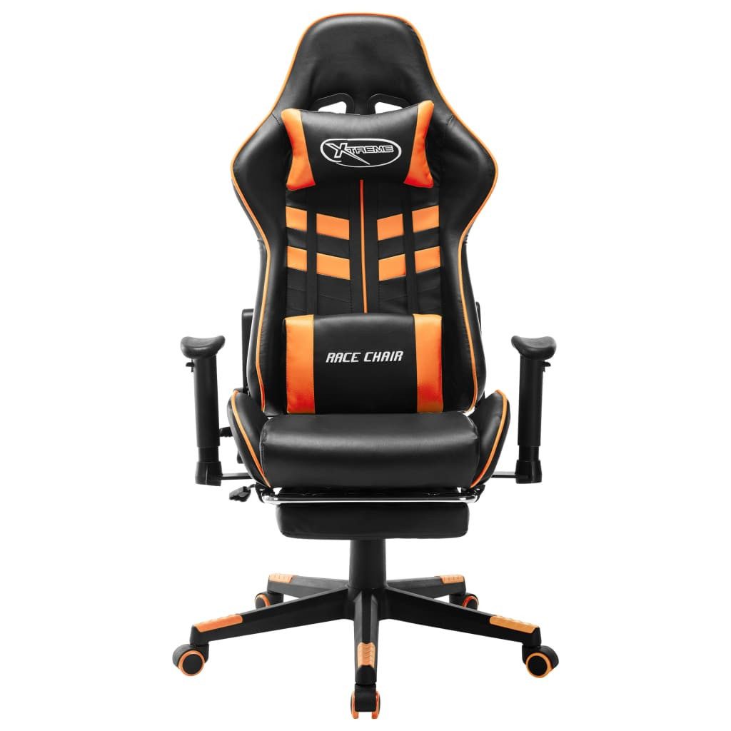 vidaXL Gaming-Stuhl Gaming-Stuhl mit Fußstütze Schwarz und Orange Kunstleder (1 St)