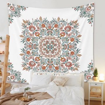 Wandteppich Wandteppich Wall Hanging-Bohemian Hippie für Home Decor, Fivejoy, Mandala Flower Tapestry