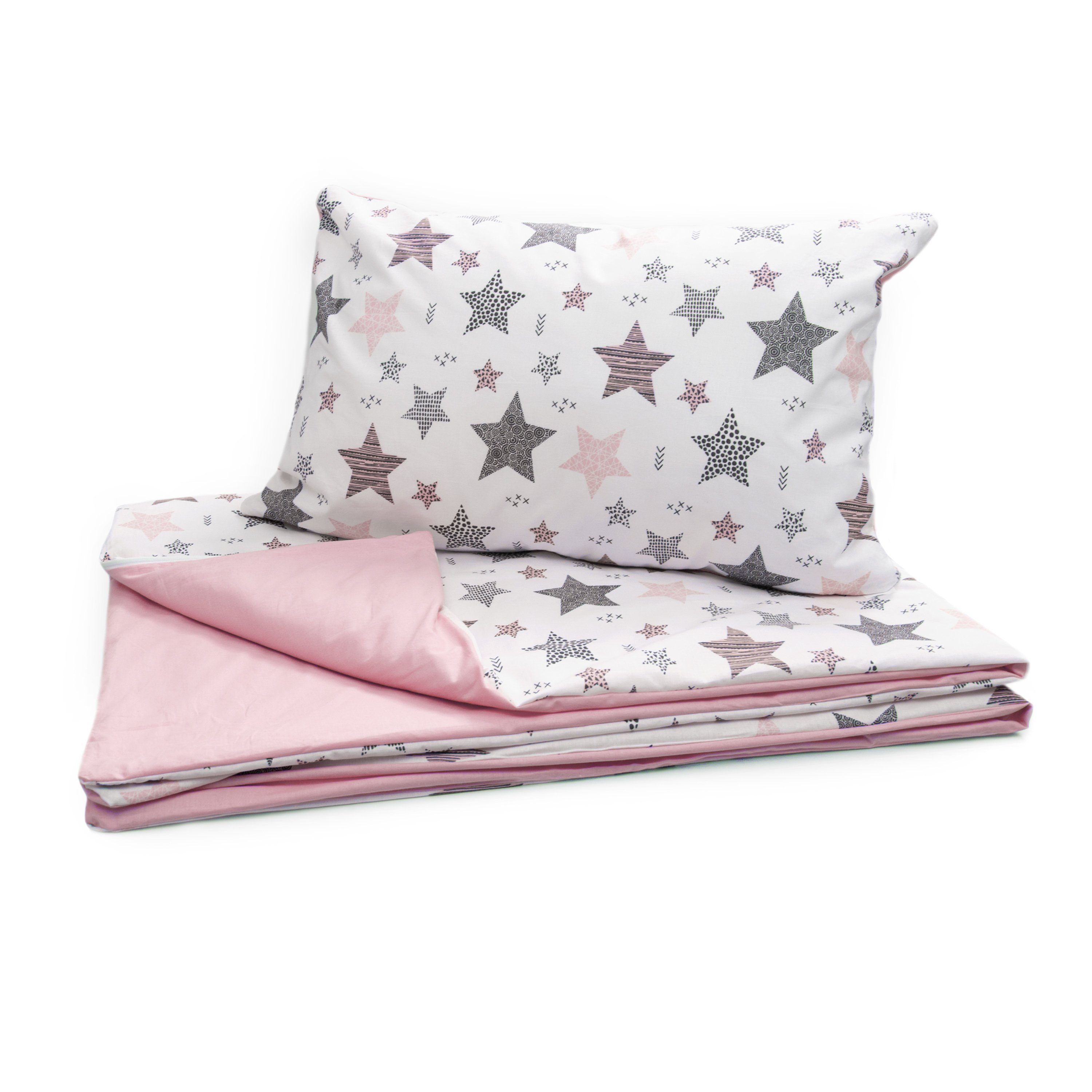 Amilian Babybettwäsche Set 7-teilig - Bettwäsche 100x135 - Kissenbezug 40x60 - mit Himmel, Vollstoffhimmel, 7 teilig, Komplett-Set für Babybett; Gitterbett - Kinderbettwäsche