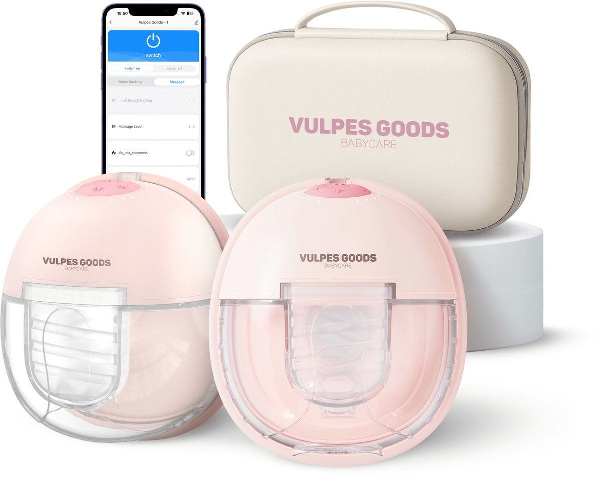 Vulpes Goods Elektrische Doppelmilchpumpe BabyCare ELITE Doppelpack, Set, 2 Milchpumpen, 2 Pumpen, App & Wärmefunktion
