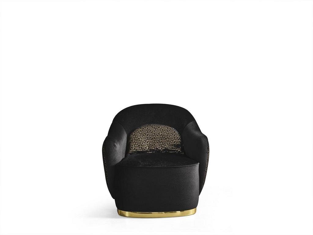 Couch Textil Wohnzimmer Sessel schwarz Modern Modern JVmoebel Luxu Sessel neu
