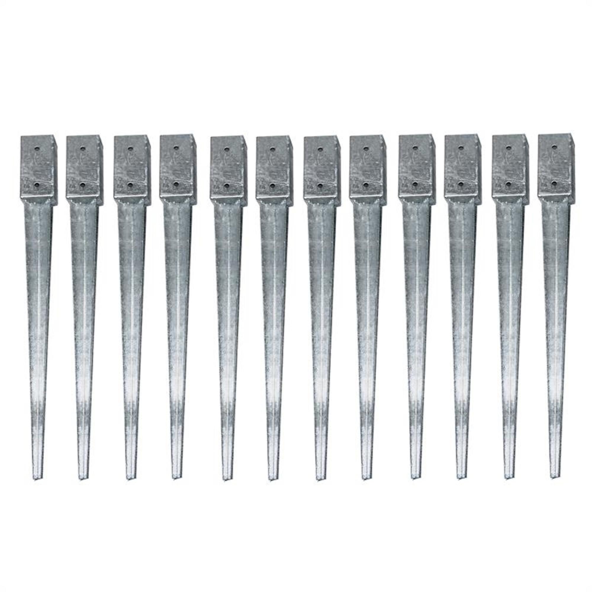 Einschlagbodenhülse Einschlaghülsen 71x71x750 mm 12x Bodenanker Vierkant