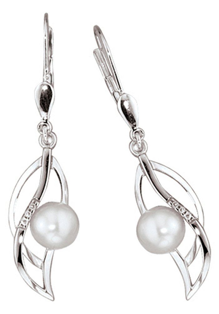 JOBO Paar Ohrhänger, 585 Weißgold 6 Di... JOBO Paar Ohrhänger, 585 Weißgold 6 Di...