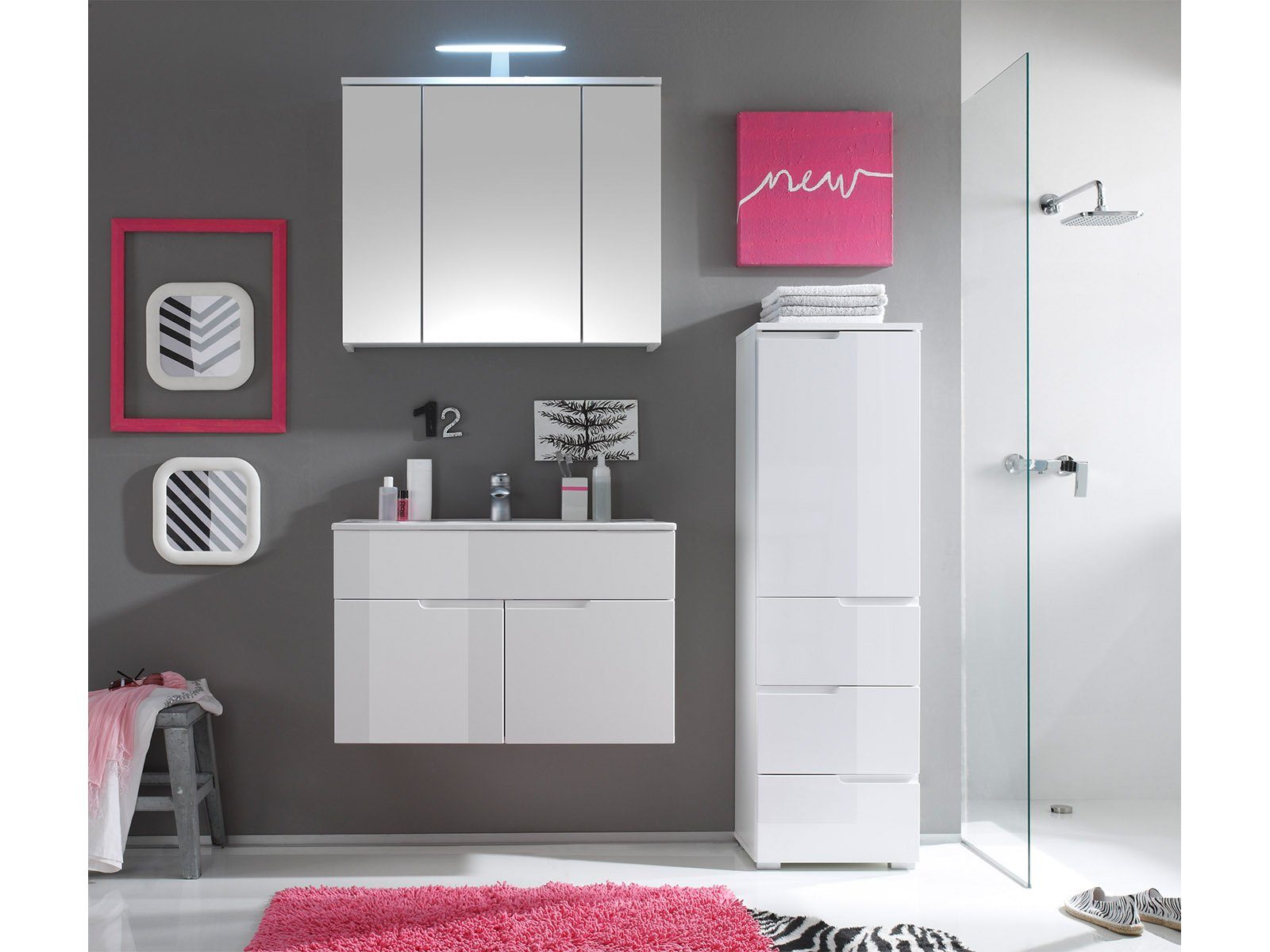 PREISBRECHER Midischrank Suzette 40 x 134 x 32 cm (B/H/T) günstig online kaufen