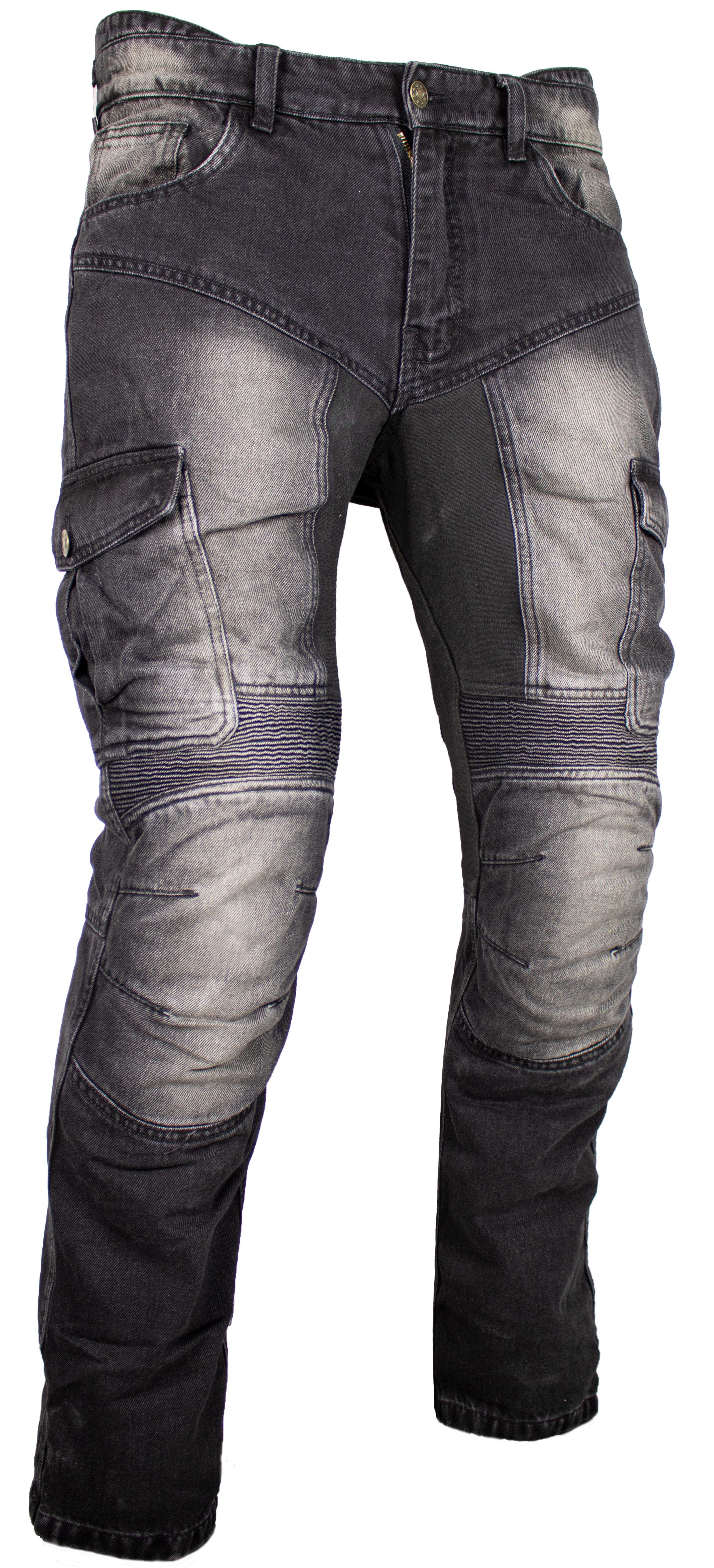 MDM Motorradhose Herren Motorrad Jeans mit Protektoren, Cargo Biker Hose