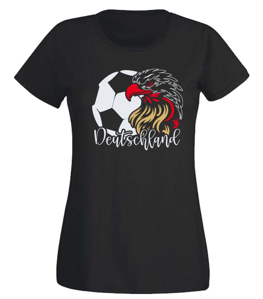 G-graphics T-Shirt Deutschland – Adler – Fussball Slim-fit Damen T-Shirt mit einem Motiv für den echten Fan