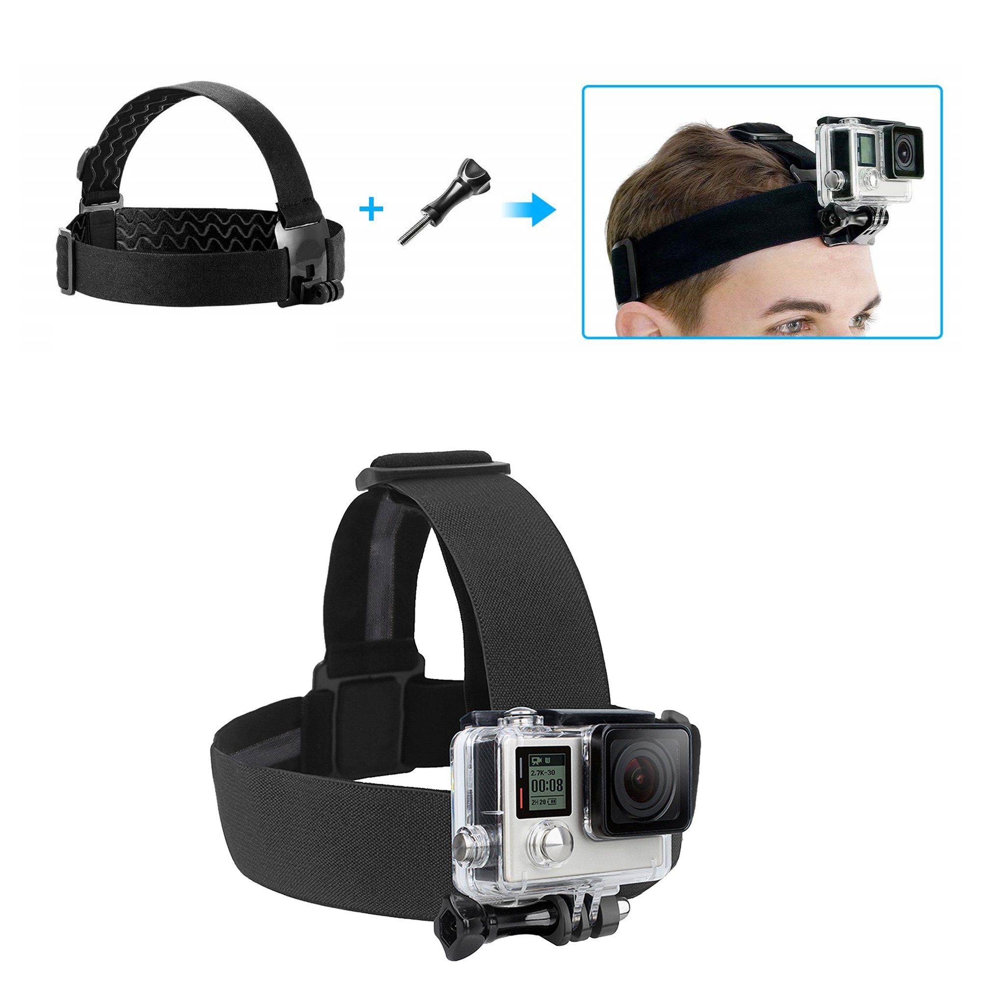 ayex Kopfband-Halterung Head für Actioncam Kamera Strap Mount GoPro Zubehör Sportaufnahmen