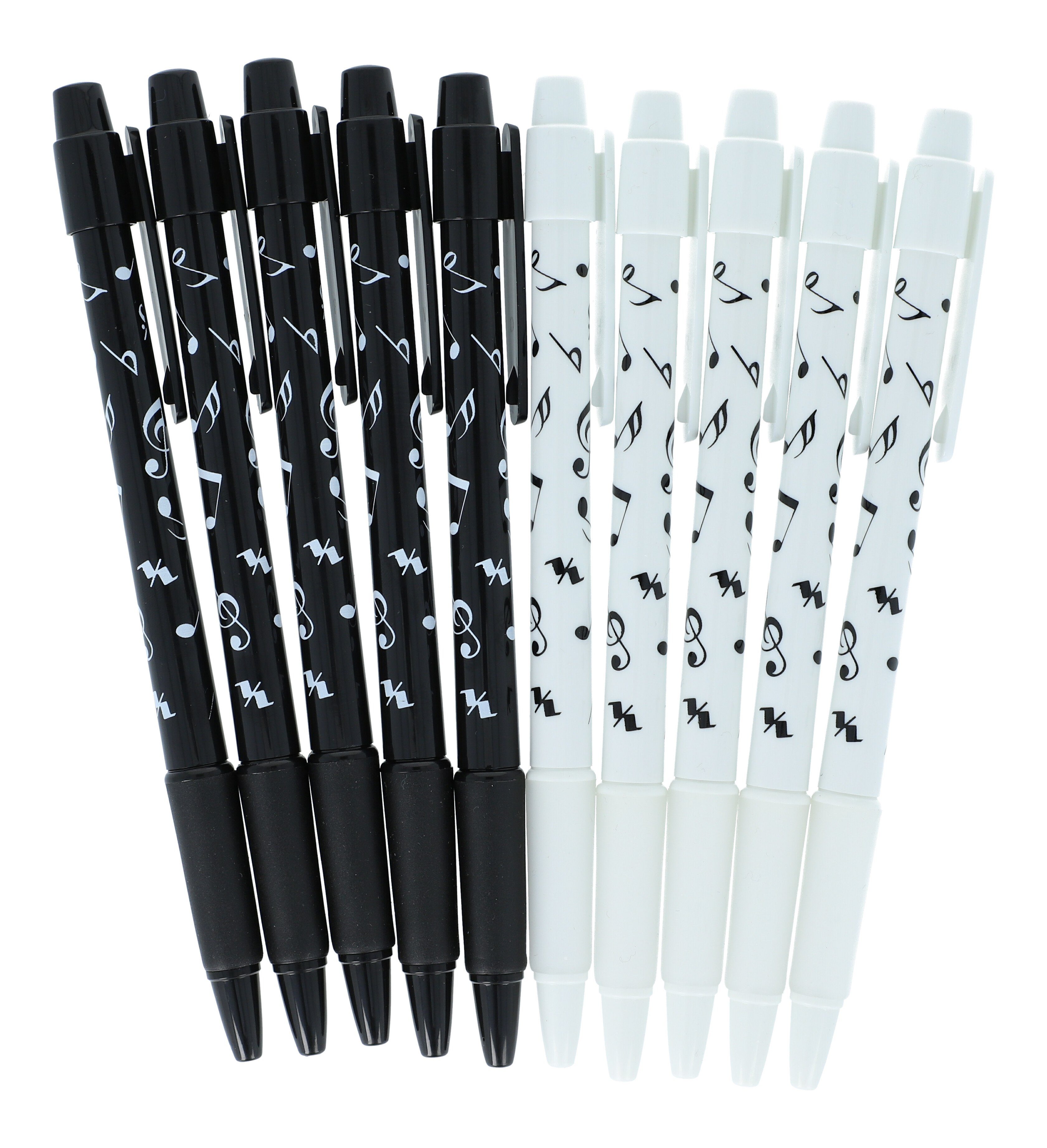 Musikboutique Kugelschreiber, aus Kunststoff, schwarz und weiß, 10 Stück