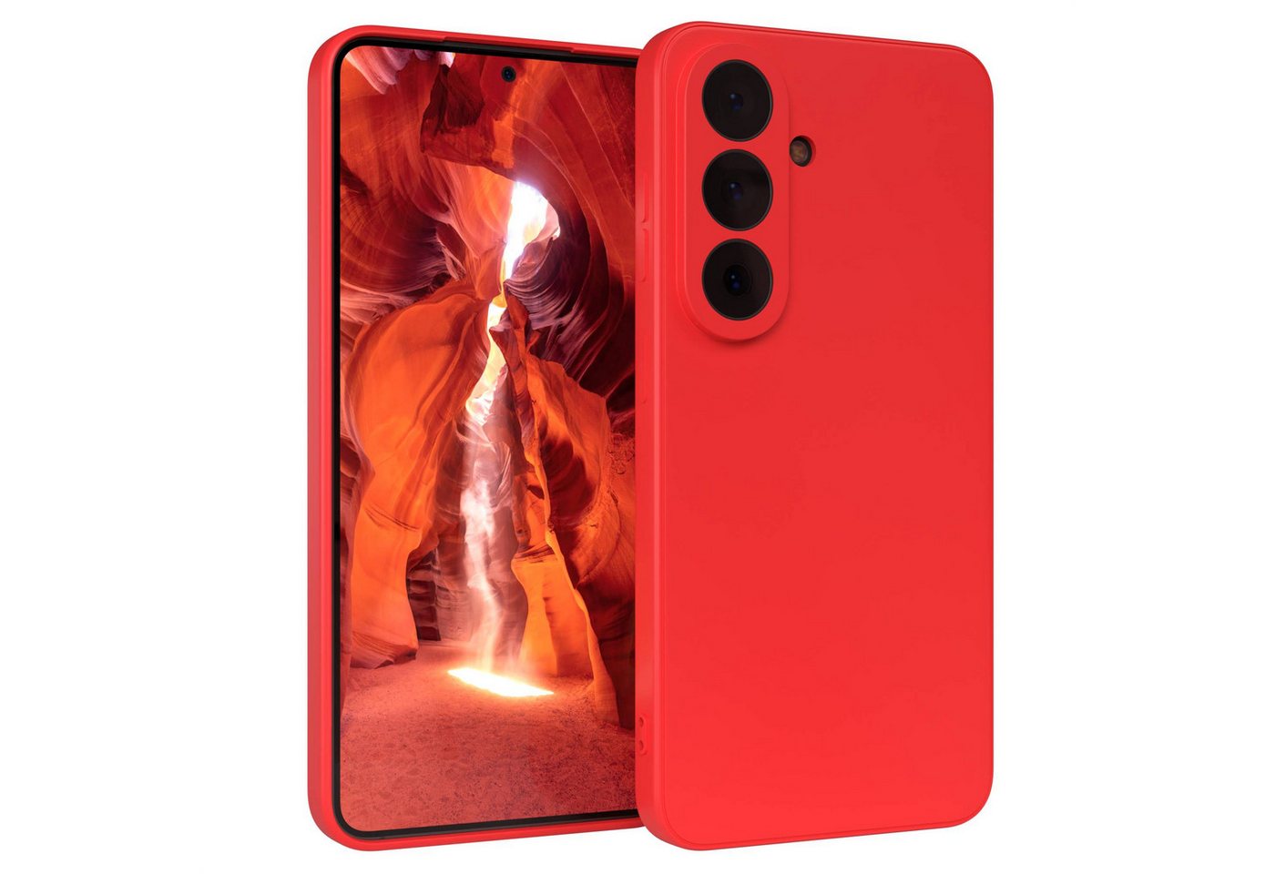 EAZY CASE Handyhülle TPU Hülle für Samsung Galaxy S26 6,3 Zoll, Silikon Schutzhülle mit Kameraschutz stoßfest Handycover elastisch Rot