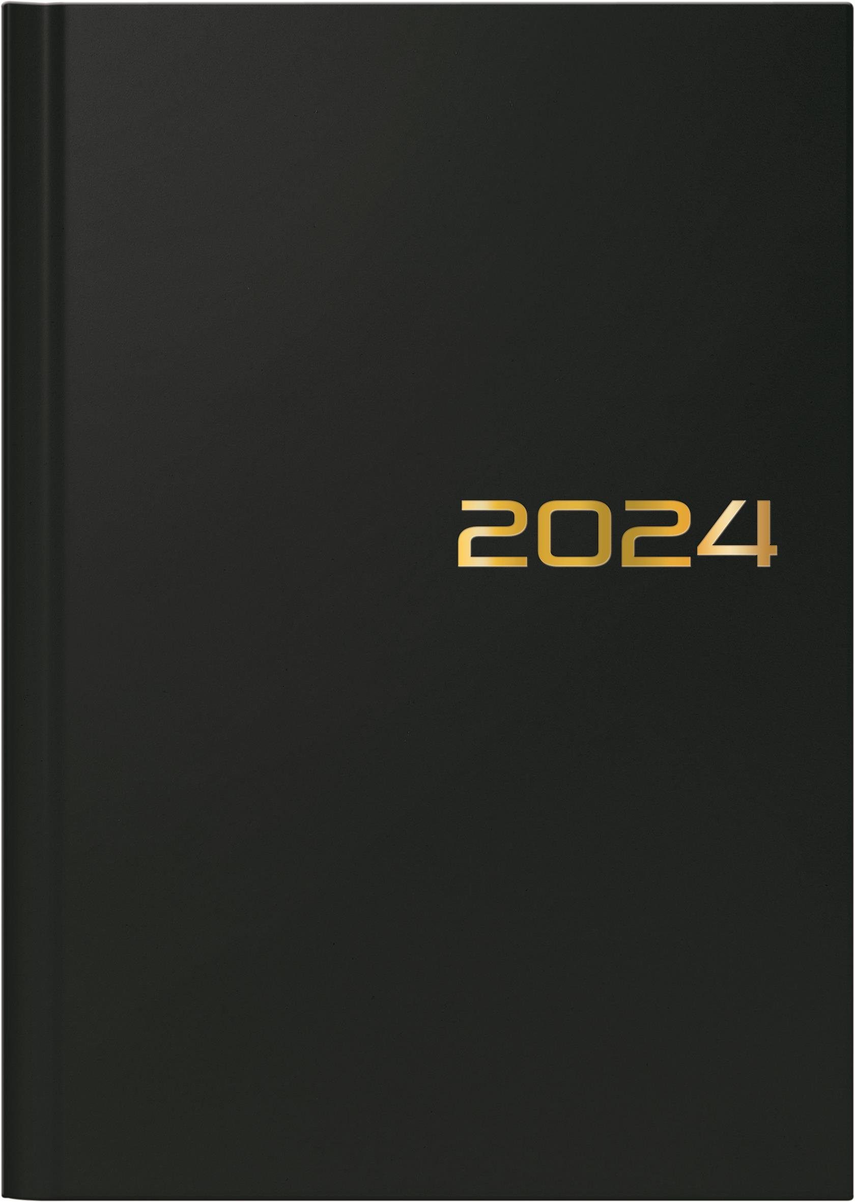BRUNNEN Terminkalender 2024 BRUNNEN Buchkalender A5 sw 2S/1W
