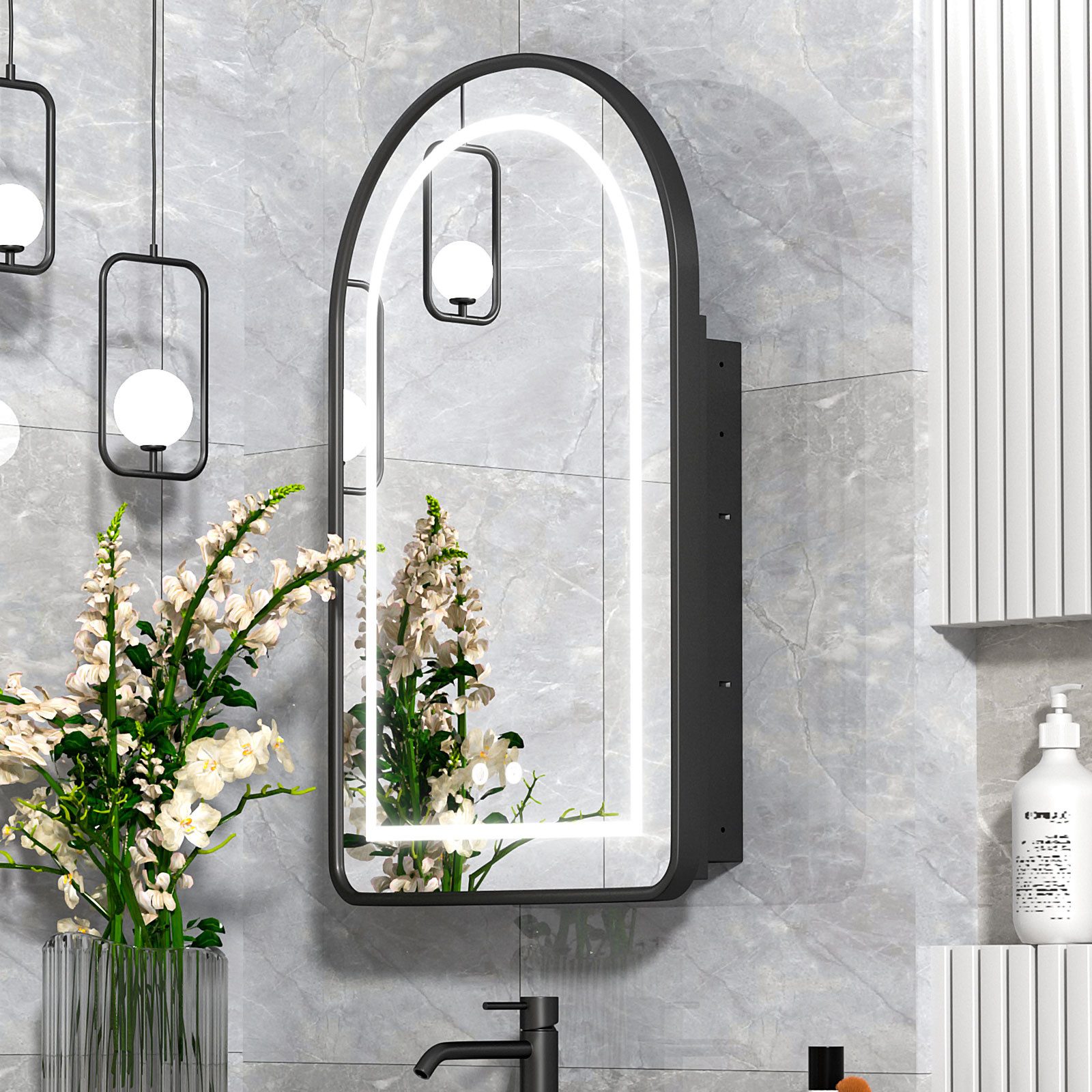 radelldar Spiegelschrank Montagefrei Metall Feuchtigkeitsschutz,80x13x50cm günstig online kaufen