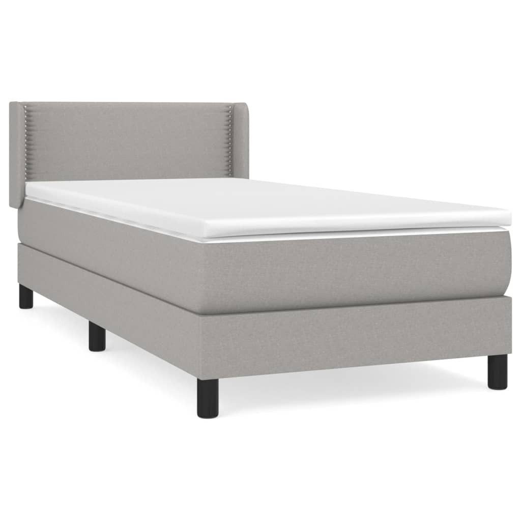 vidaXL Bett Boxspringbett mit Matratze Hellgrau günstig online kaufen