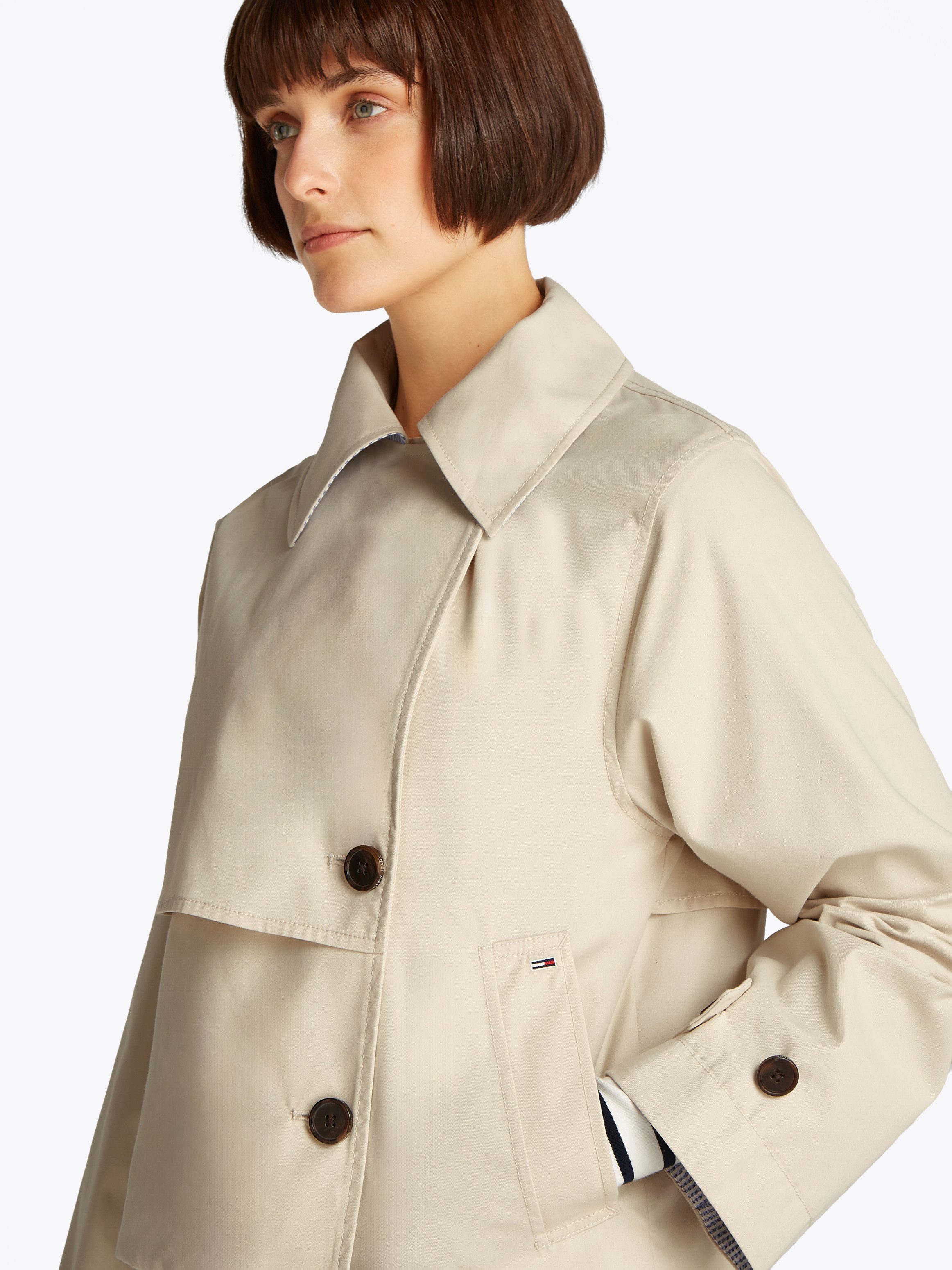 Tommy Jeans Kurzjacke "TJW SHORT TRENCH JACKET", mit kurzem Schnitt, mit Ei günstig online kaufen