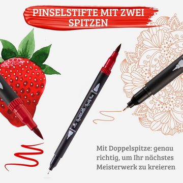 Tritart Pinselstift 25 Doppelfasermaler Set, (1-tlg), 25 Dual Brush Pens Set