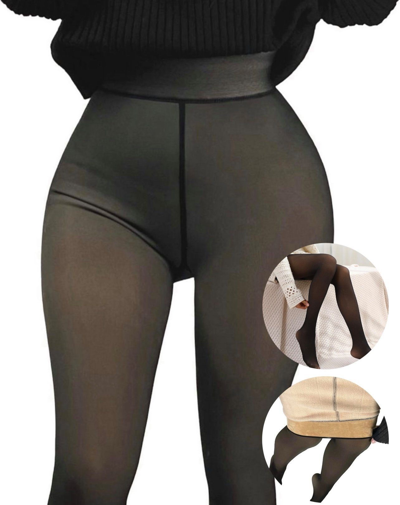 TURMIN Thermo Strumpfhose Damen - Extra Warm Mit Fleece-Futter Für Kalte Wintertage