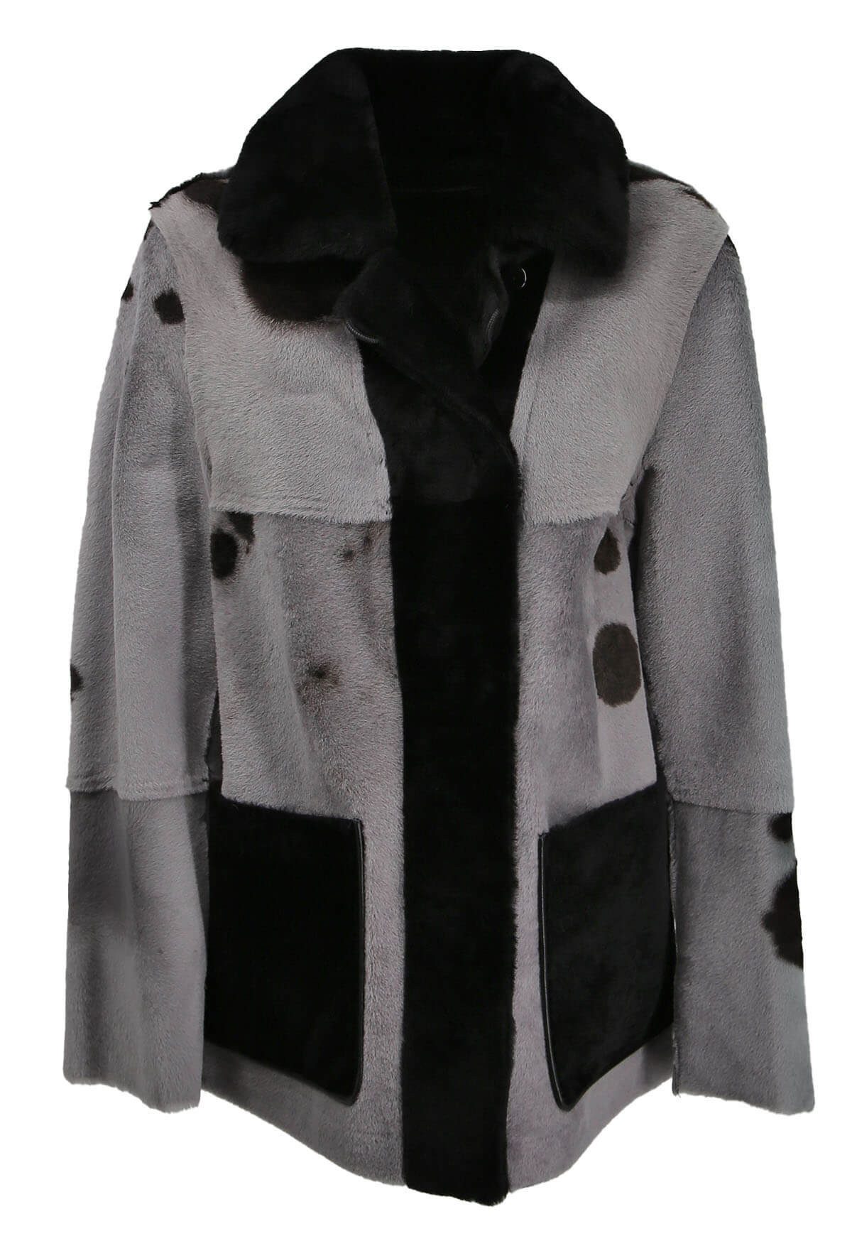 Hollert Winterjacke Lammfelljacke zum Wenden Runa Grau günstig online kaufen